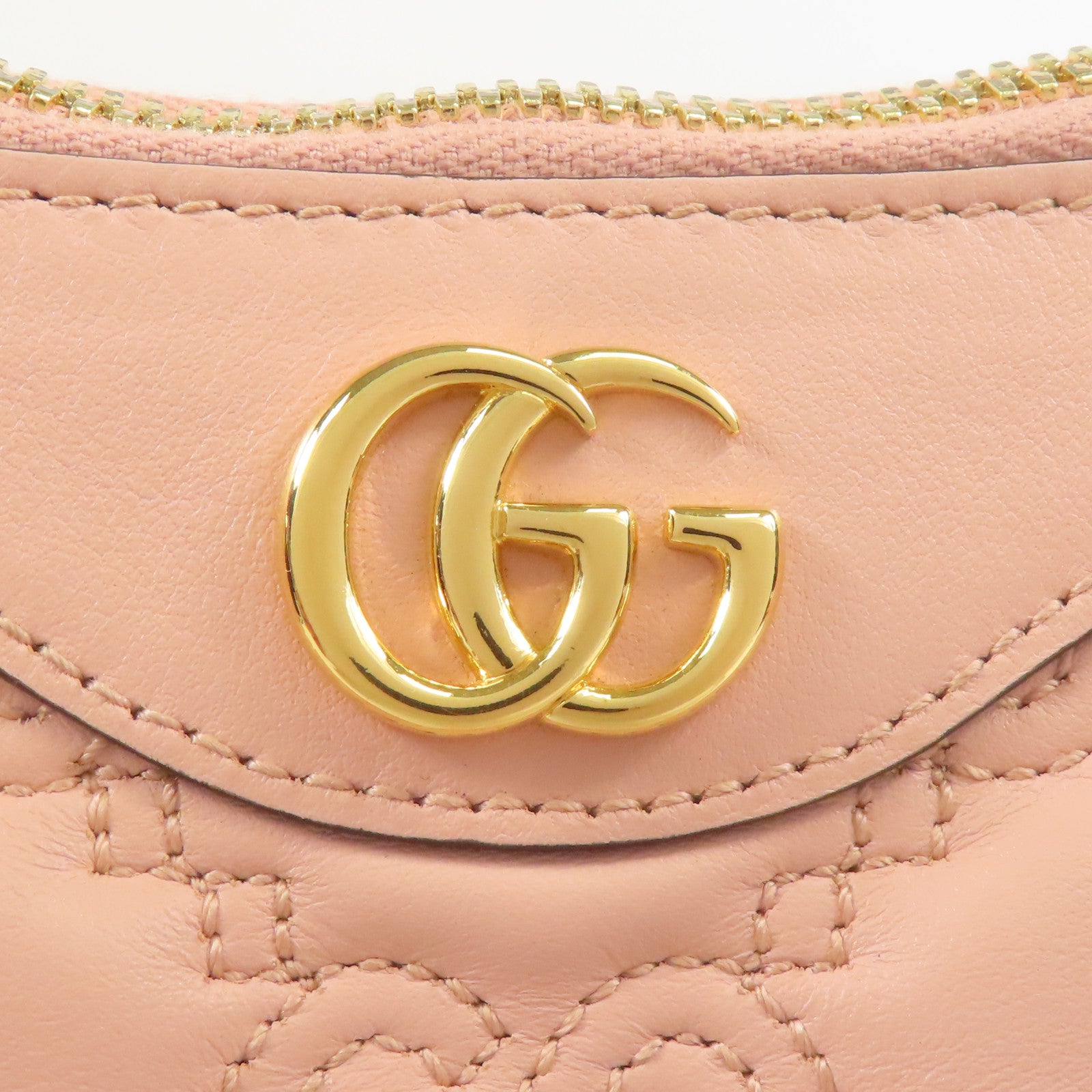GUCCI GG GHW GG Matelasse Chain Shoulder Bag 735049 Calfskin Leather Pink