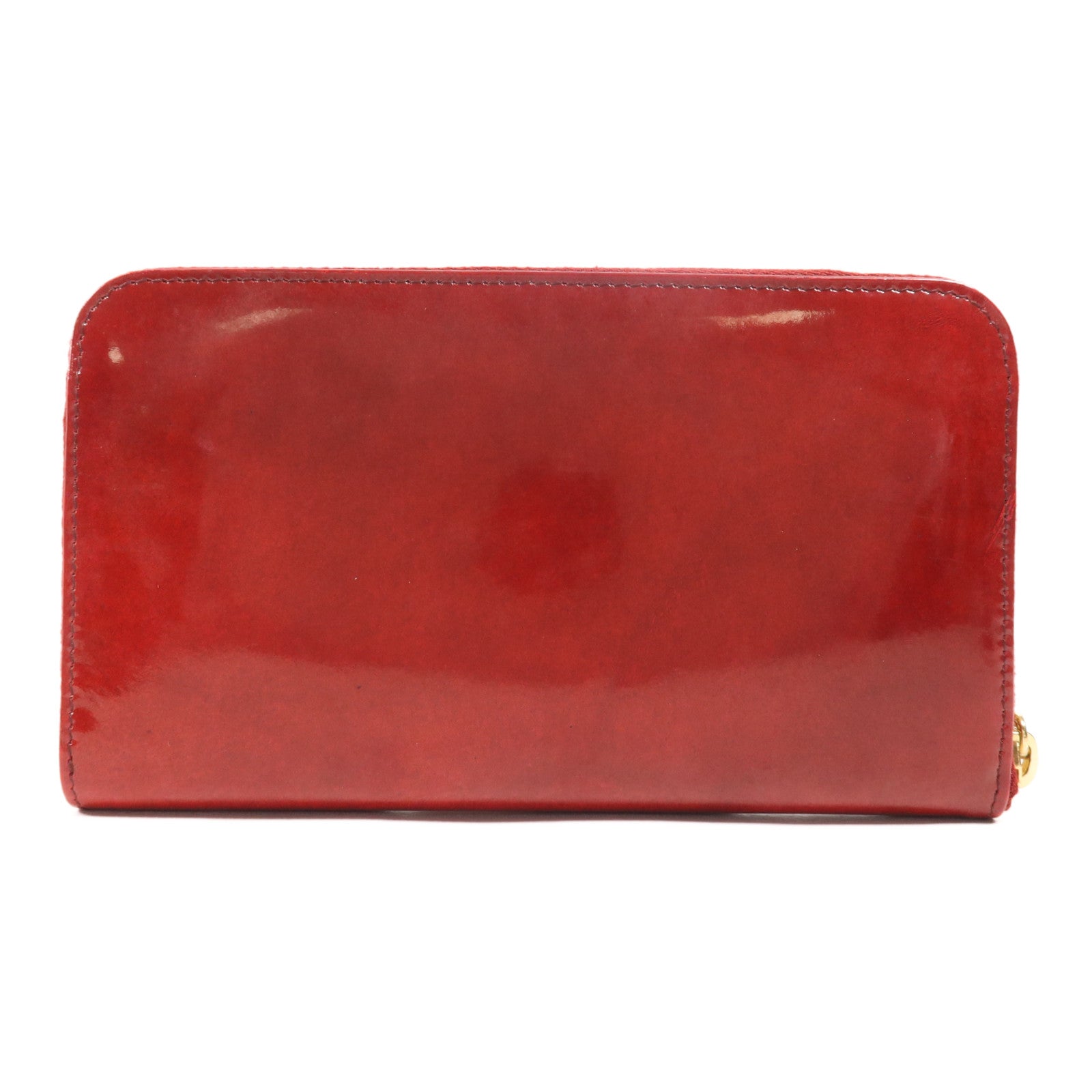 PRADA 漆皮皮革Long wallet金扣長錢包