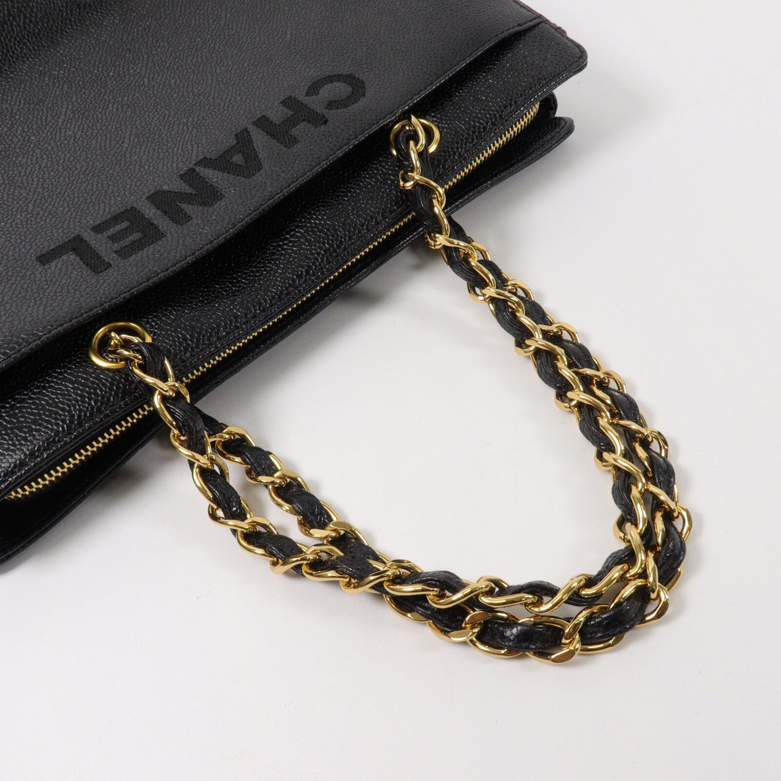 CHANEL 牛皮皮革Vintagel Chain Tote Bag鏈帶手挽袋