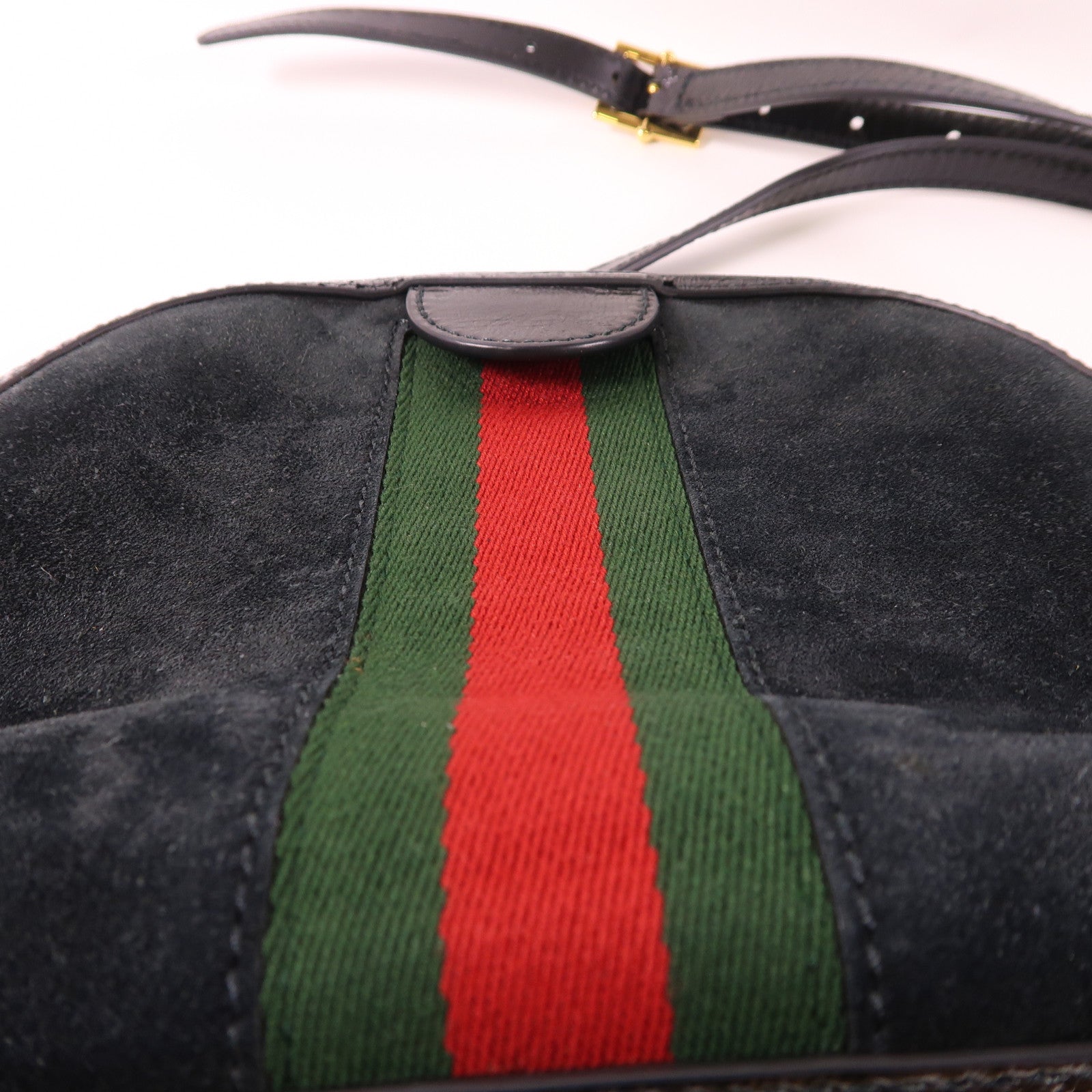 GUCCI 麂皮皮革Ophidia金扣肩背袋