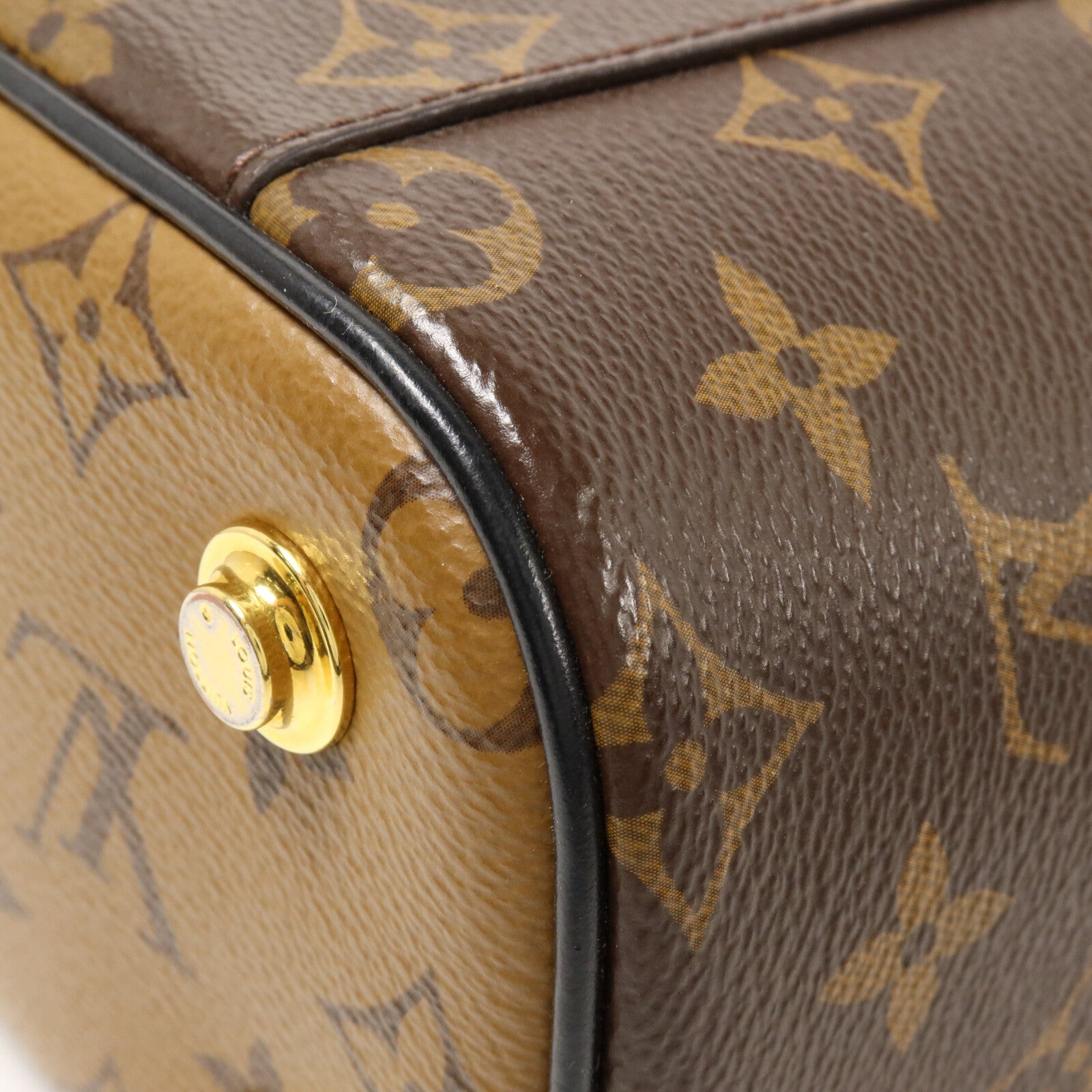 LOUIS VUITTON Monogram Reverse Vanity PM鏈帶手挽肩背兩用袋棕色