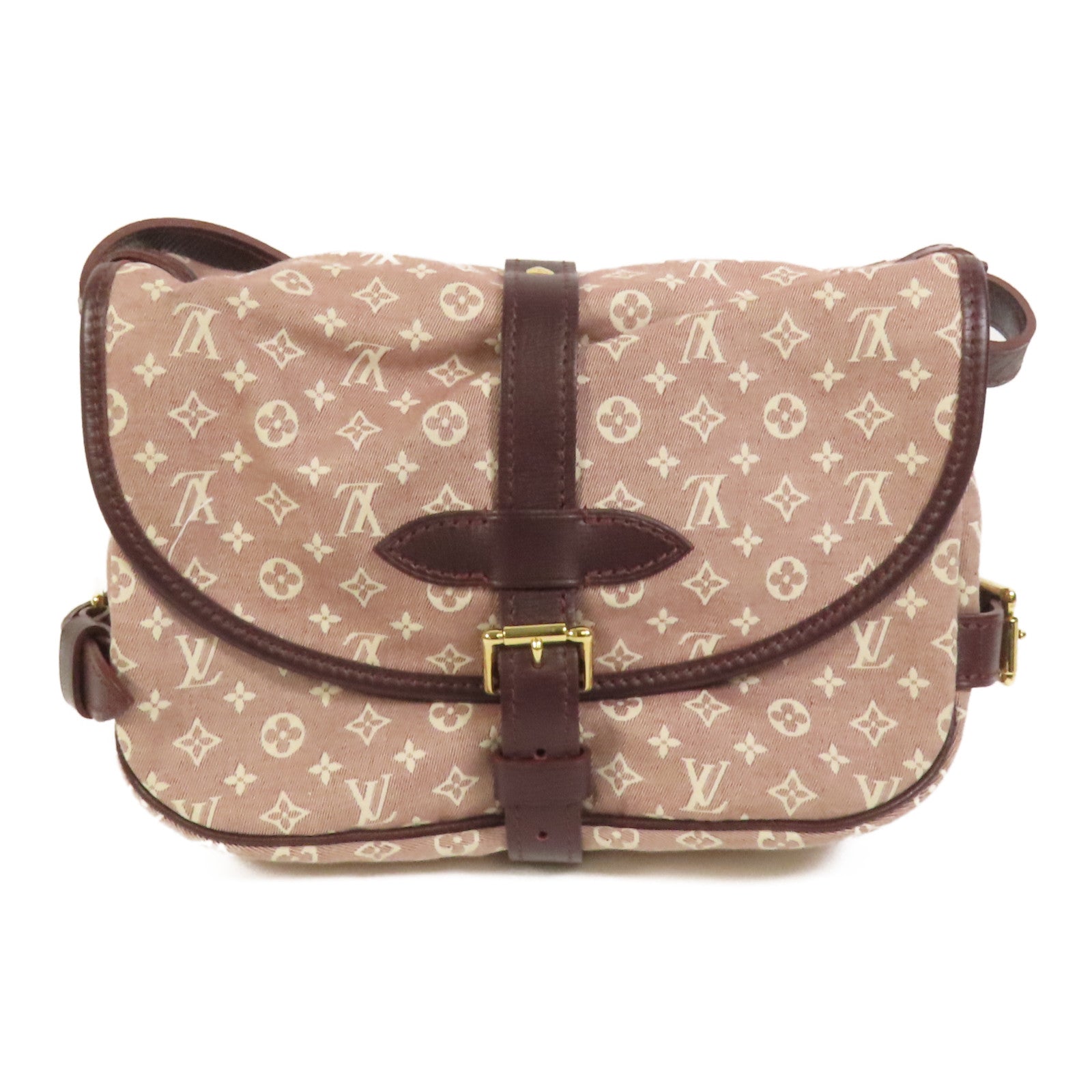 LOUIS VUITTON Monogram Mini Lin Saumur金扣肩背袋