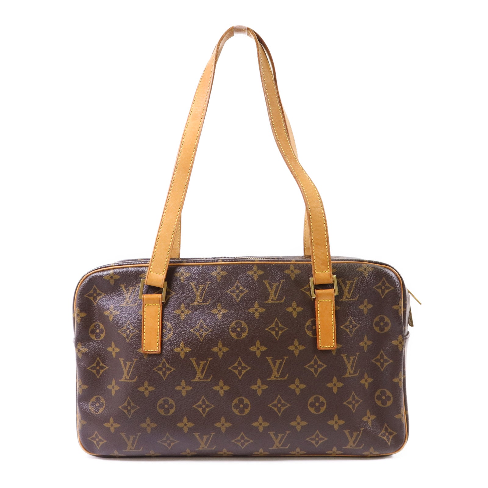 LOUIS VUITTON Monogram Cite GM金扣肩背袋棕色
