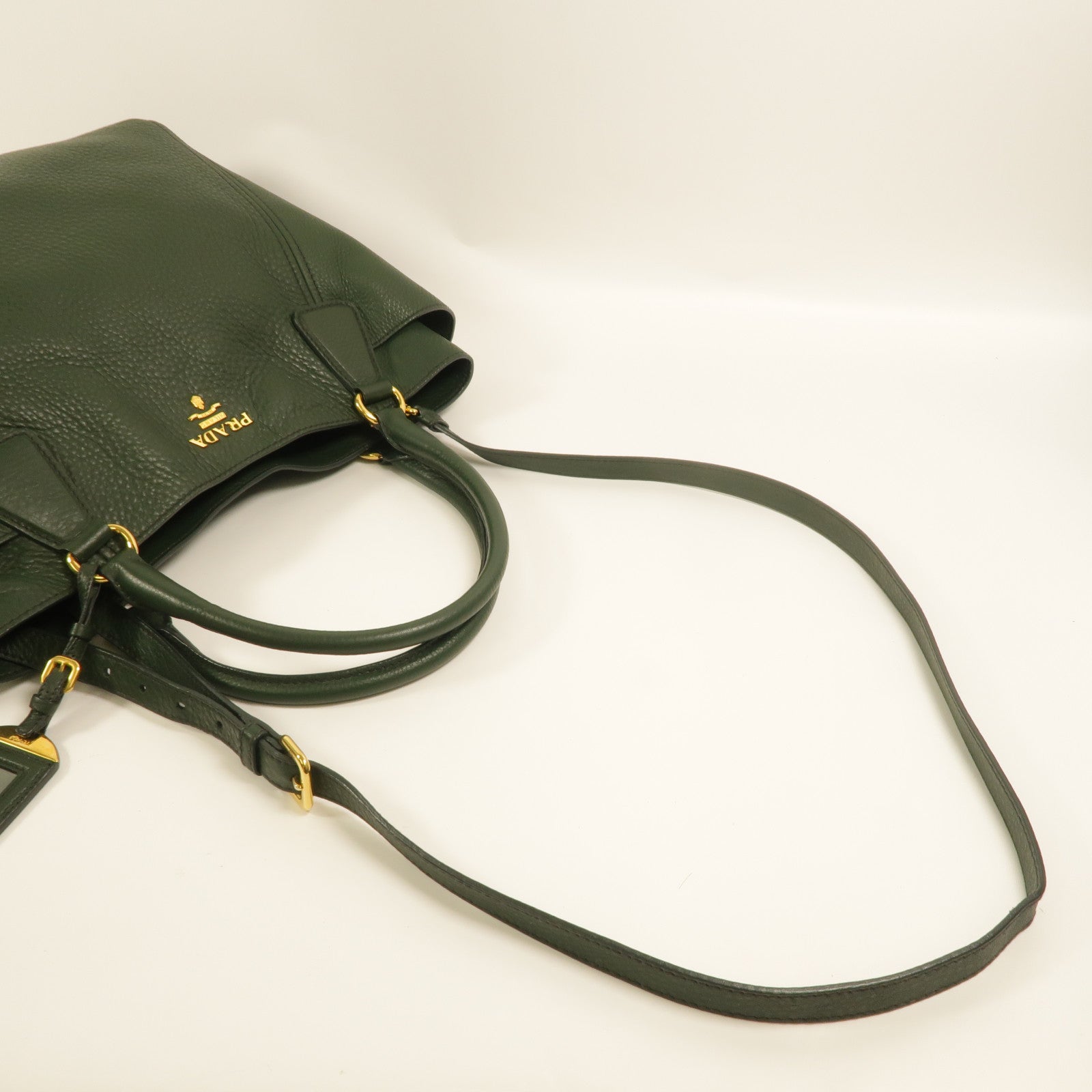 PRADA 牛皮皮革Side Pocket 2 Way Shoulder Bag手挽肩背兩用袋