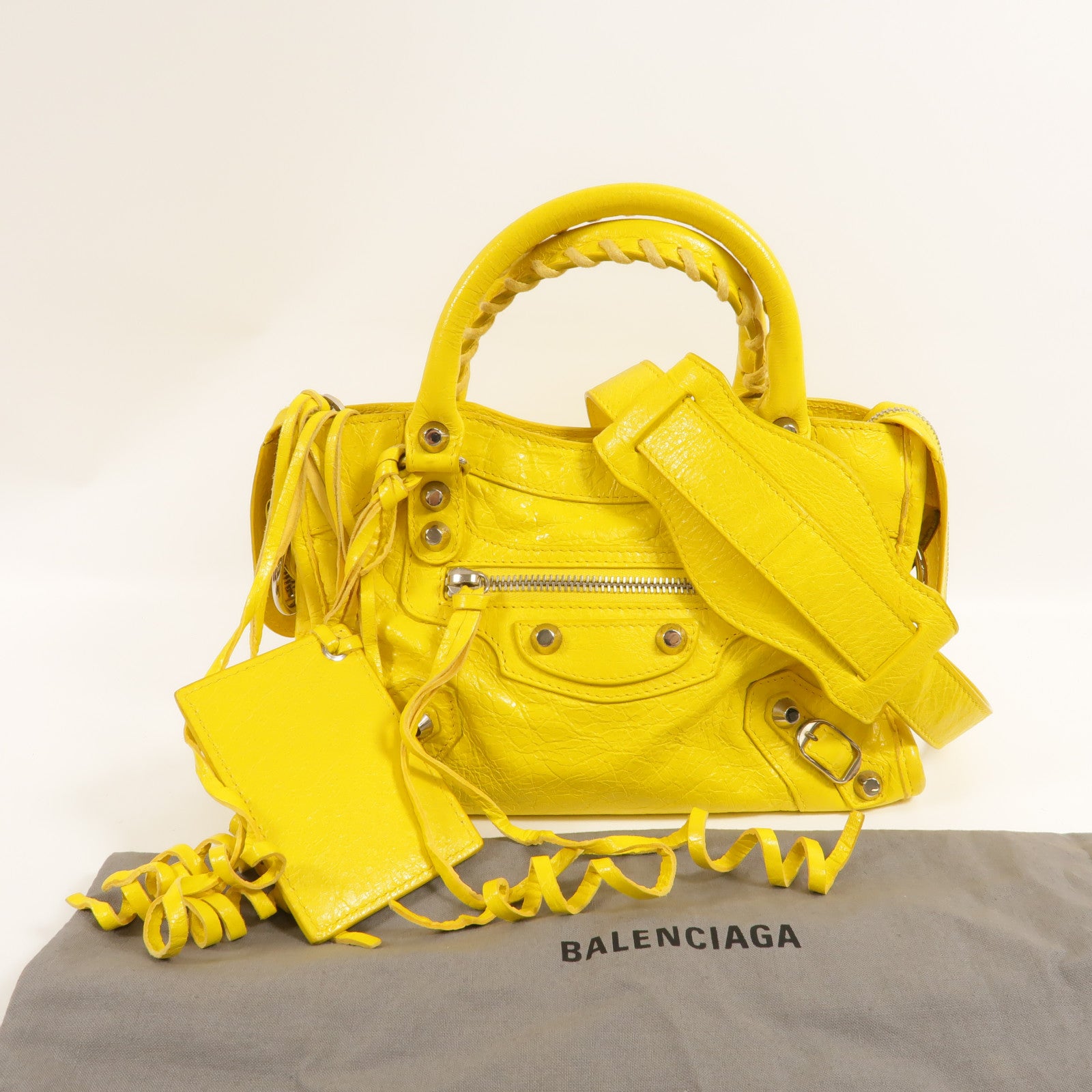 BALENCIAGA 牛皮皮革Mini City手挽肩背兩用袋