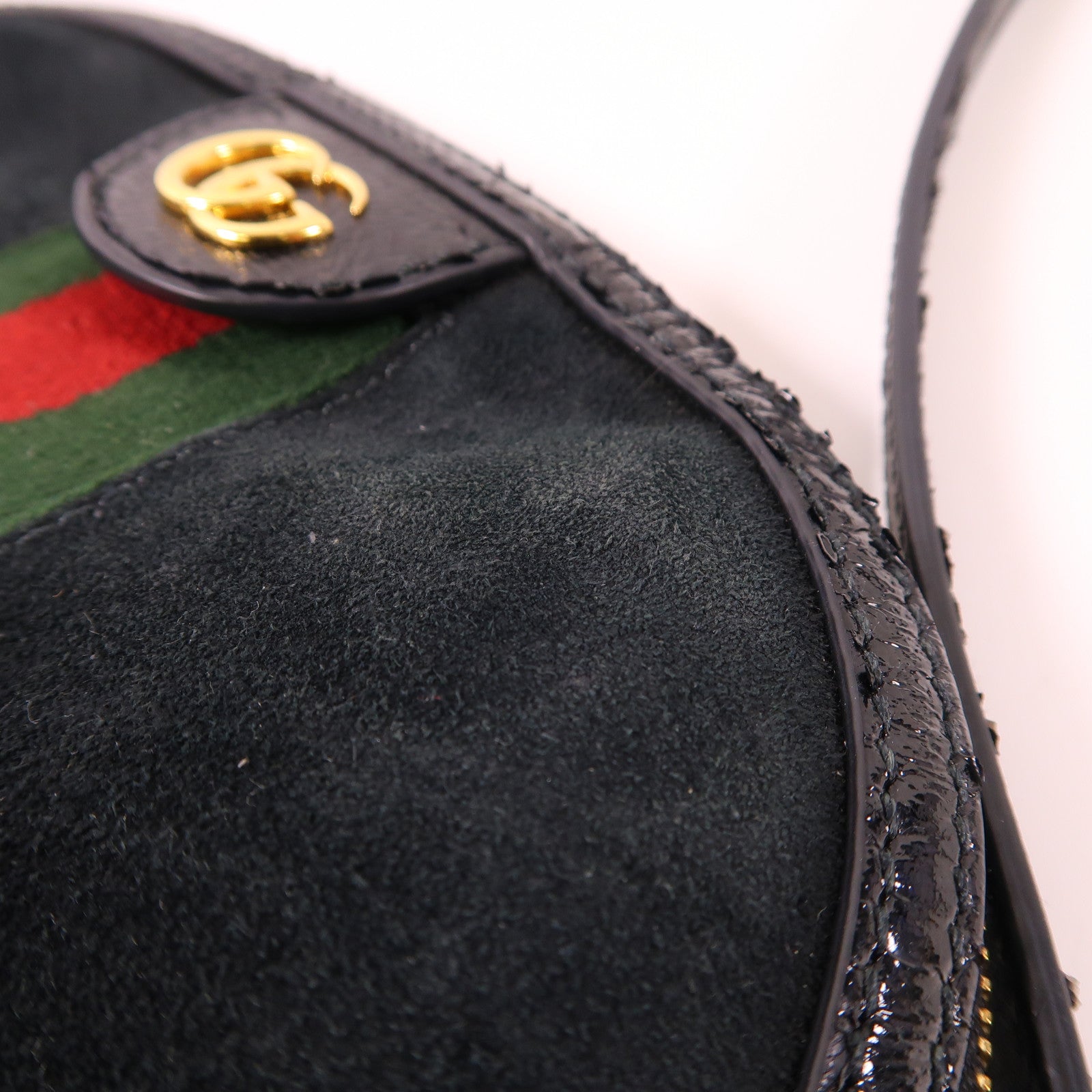 GUCCI 麂皮皮革Ophidia金扣肩背袋