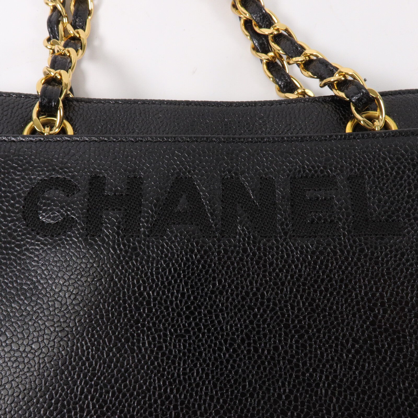 CHANEL 牛皮皮革Vintagel Chain Tote Bag鏈帶手挽袋