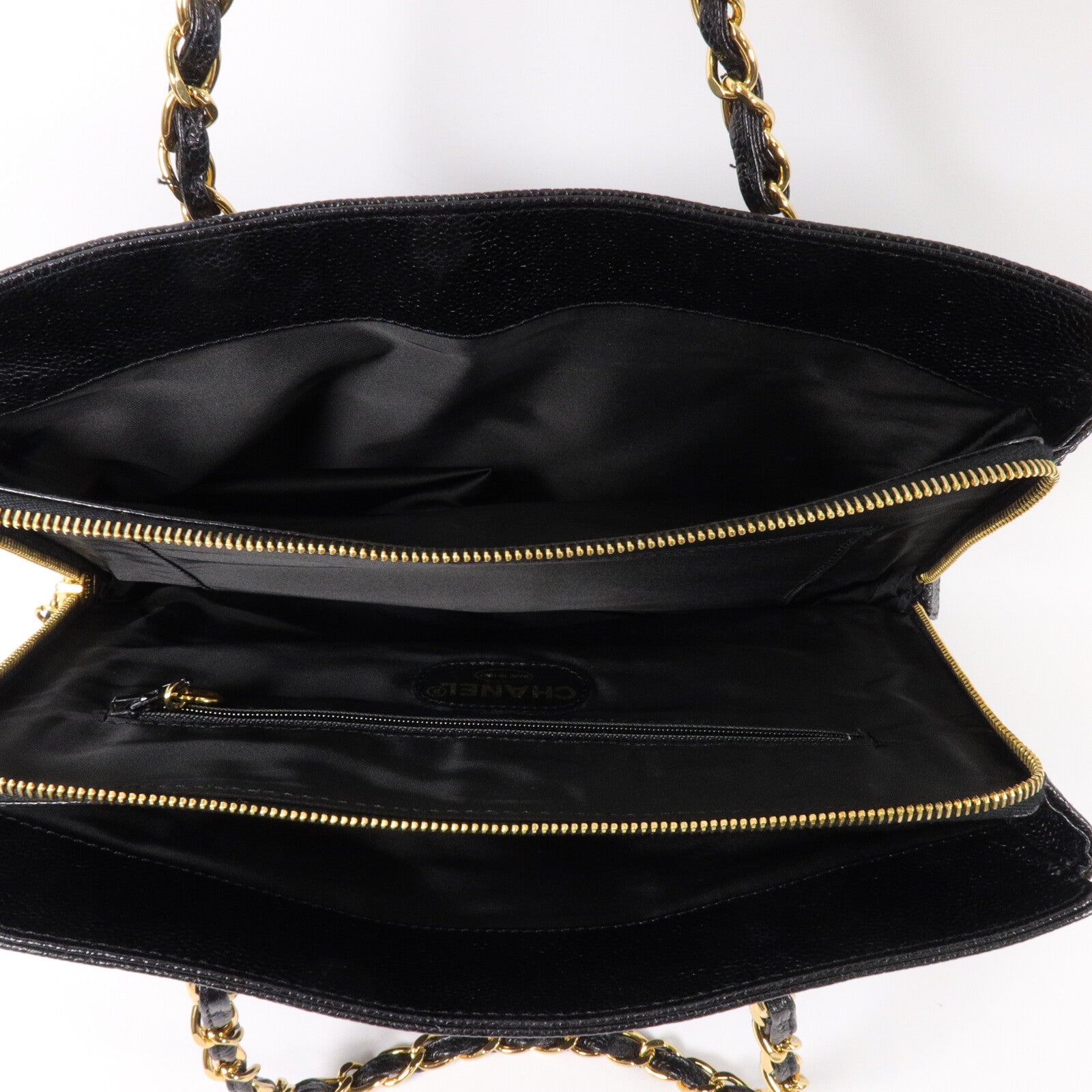CHANEL 牛皮皮革Vintagel Chain Tote Bag鏈帶手挽袋