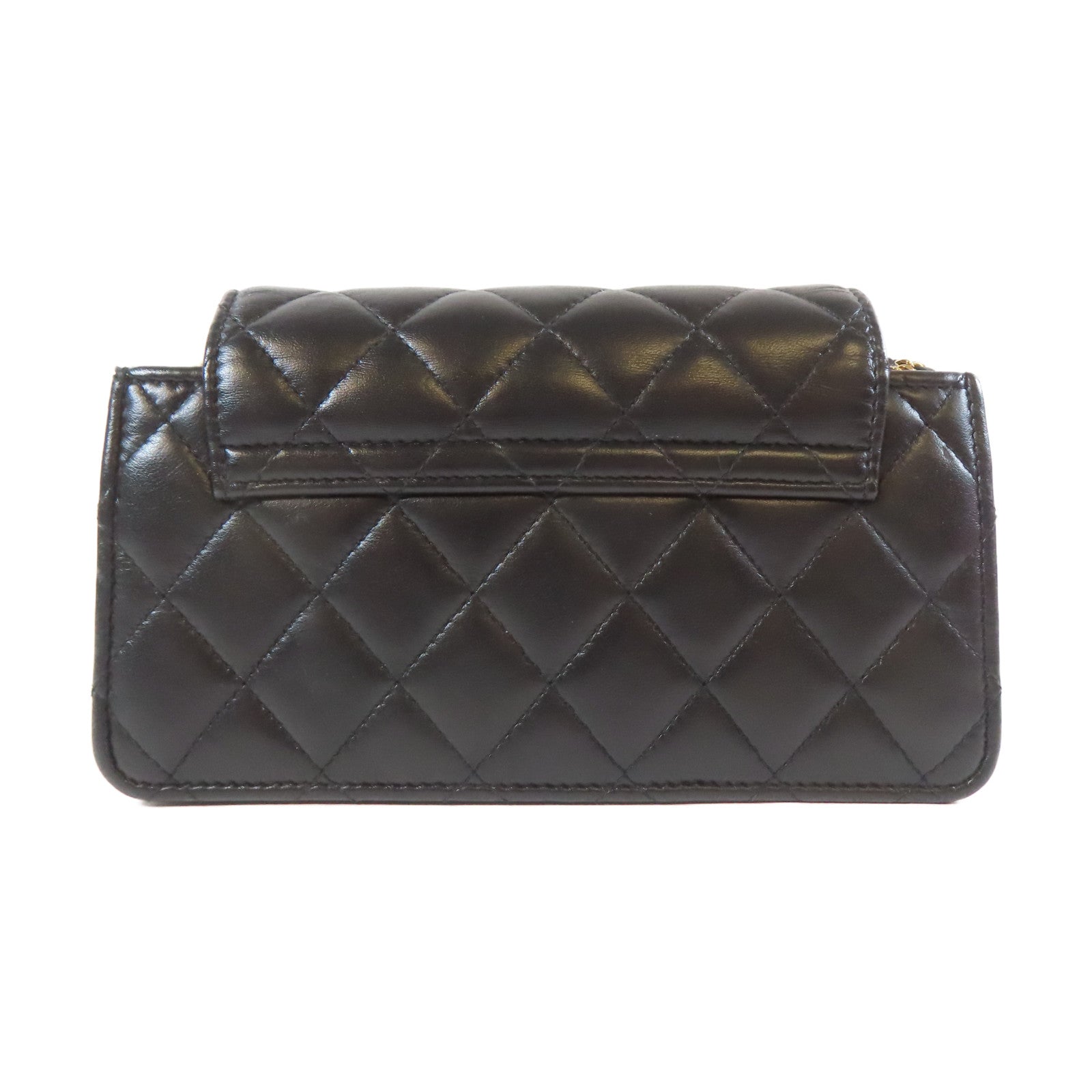 CHANEL 【激減優惠】菱格羊皮皮革Chain Shoulder金扣鏈帶肩背袋黑色