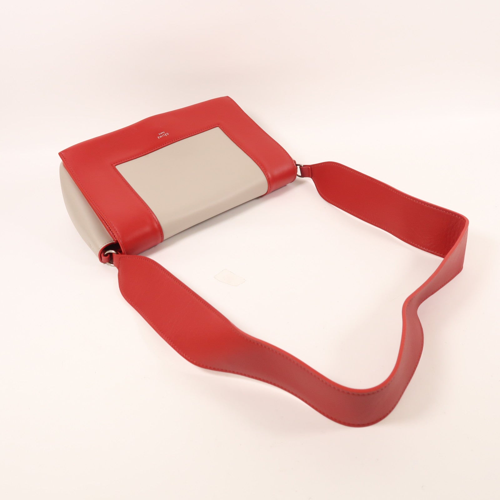 CELINE 牛皮皮革Frame銀扣肩背袋