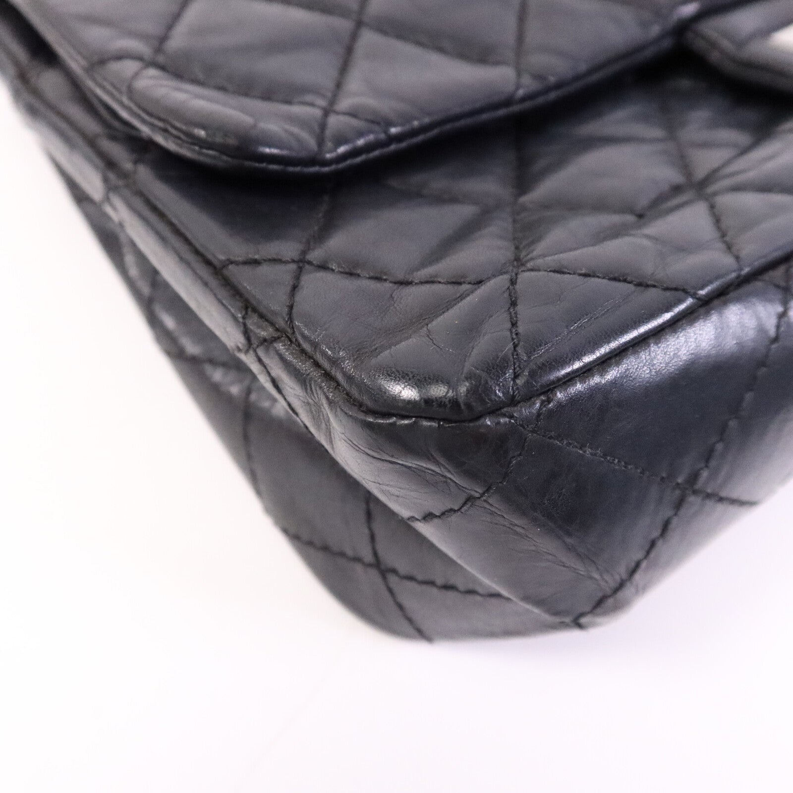CHANEL 【激減優惠】牛皮皮革Chanel 2.55 Large銀扣鏈帶肩背袋
