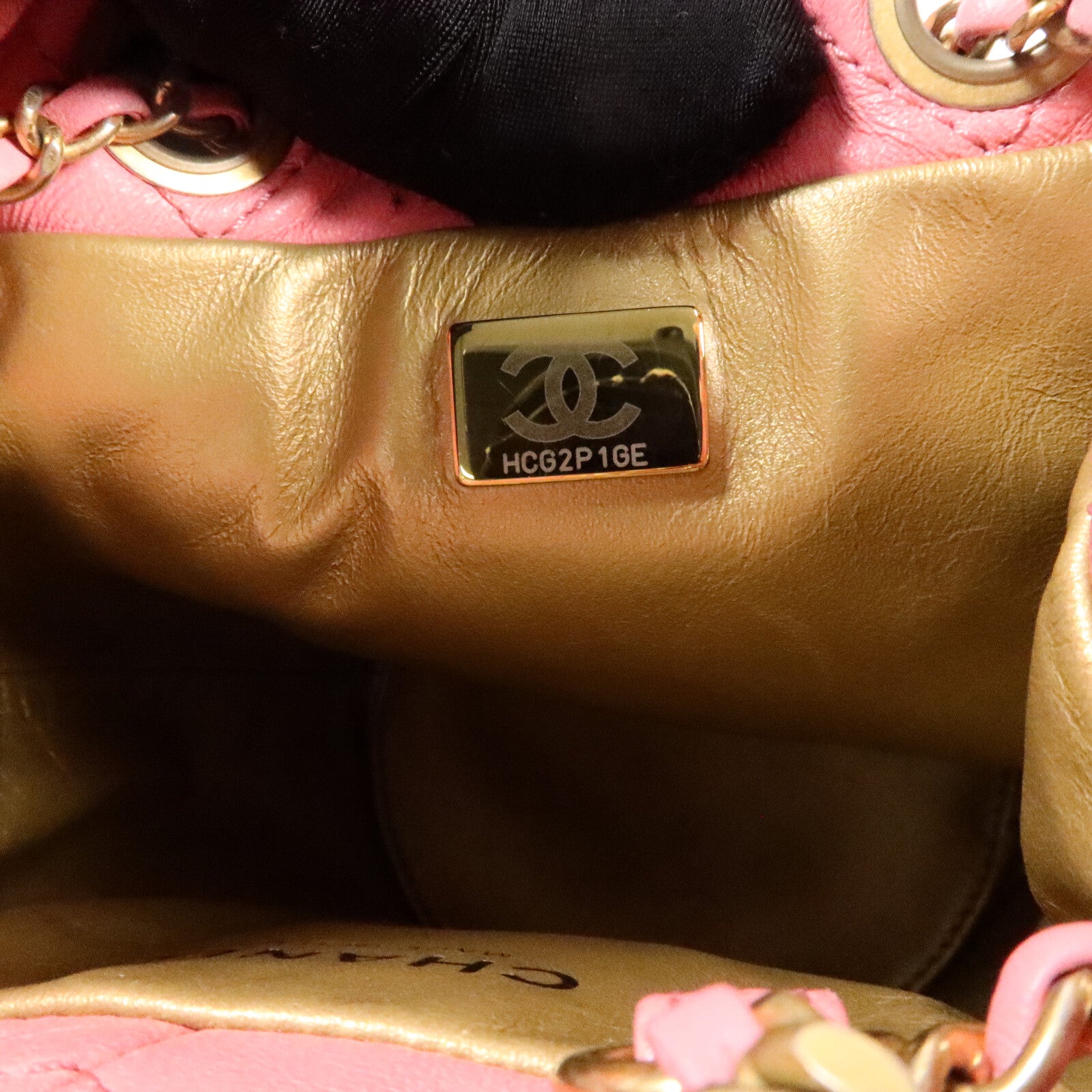 CHANEL 羊皮皮革Bucket Bag鏈帶肩背袋