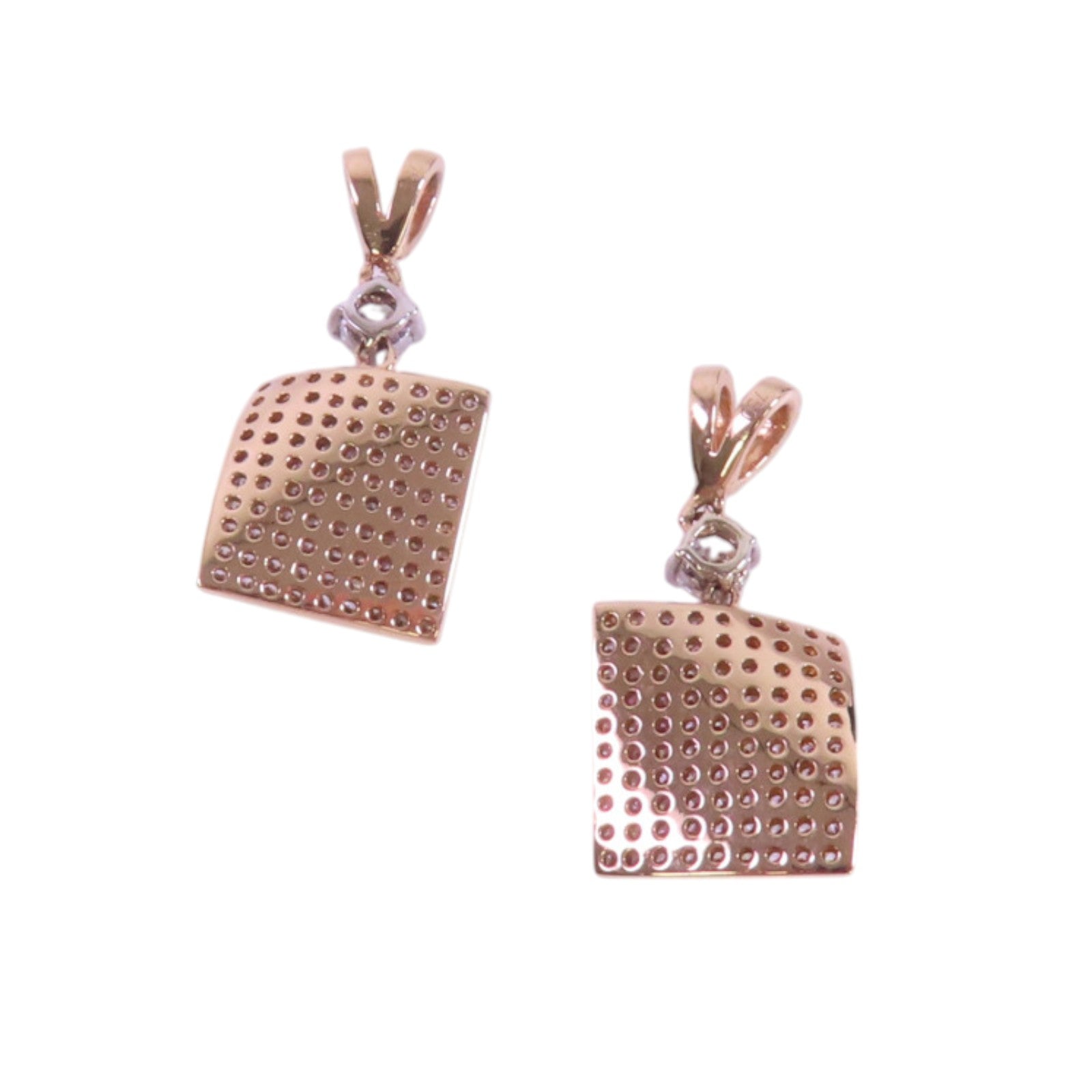 JEWELRY 18K玫瑰金/白金Diamond Pendant Top Set鑽石一對吊吊墜頭扣