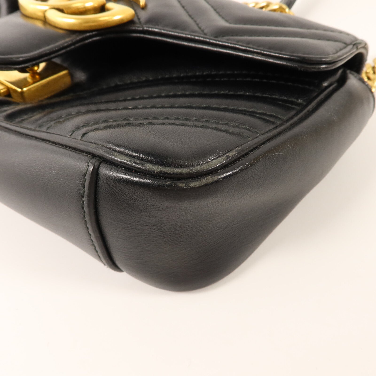 GUCCI 牛皮皮革GG Marmont Small鏈帶肩背袋