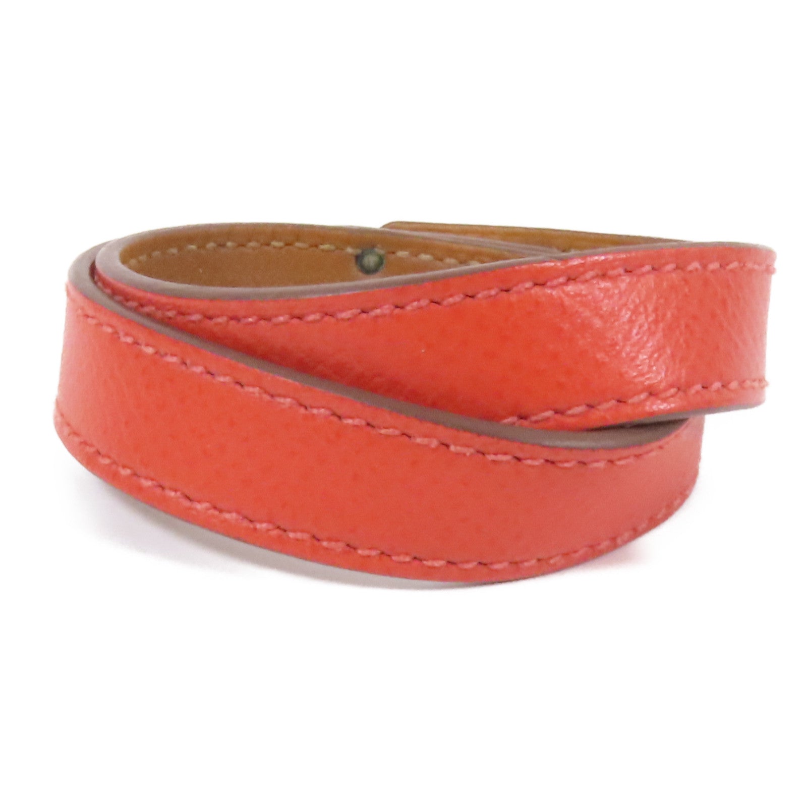 HERMES Epsom皮革Kelly Double Tour銀扣手鏈Pink