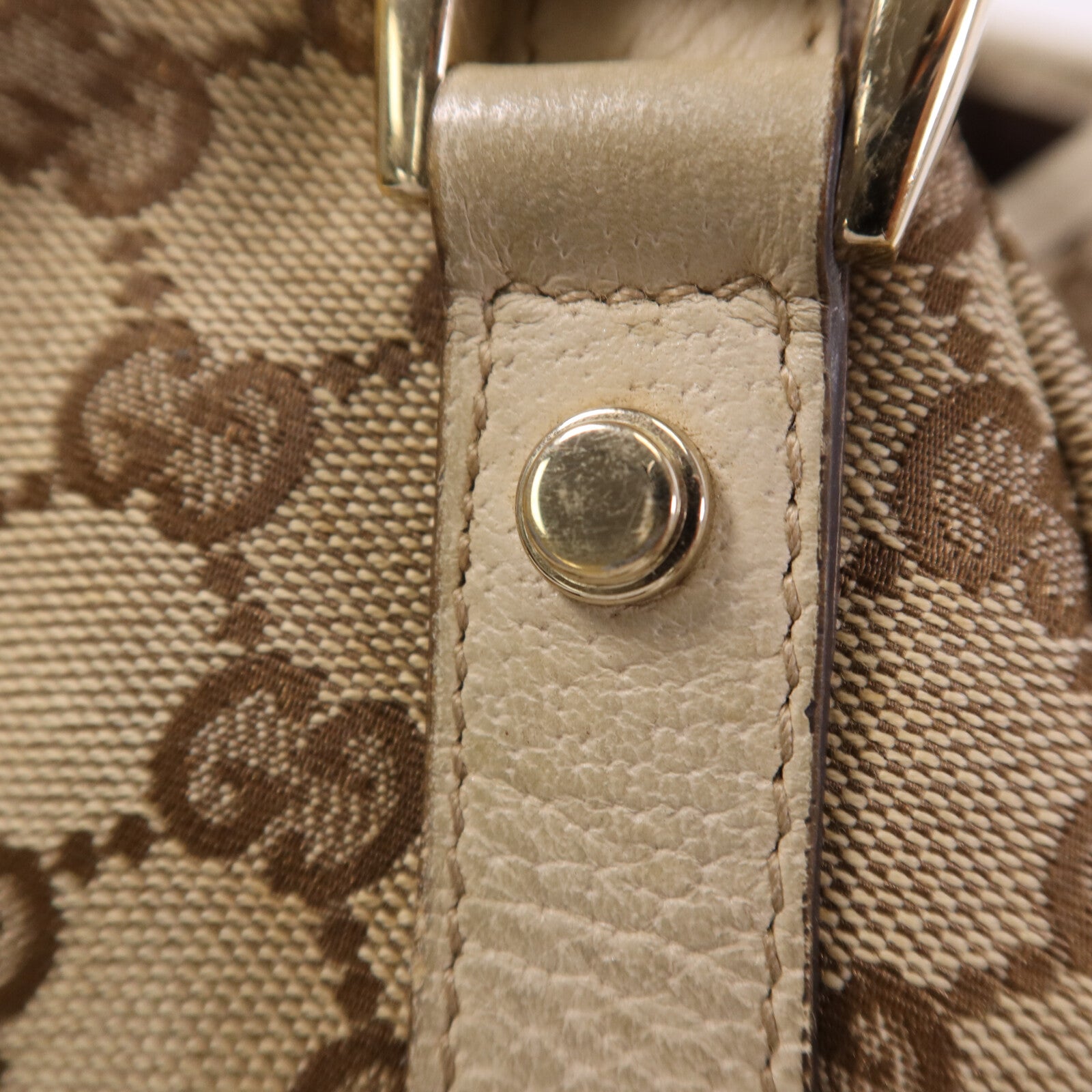 GUCCI 帆布Shoulder Bag金扣肩背袋