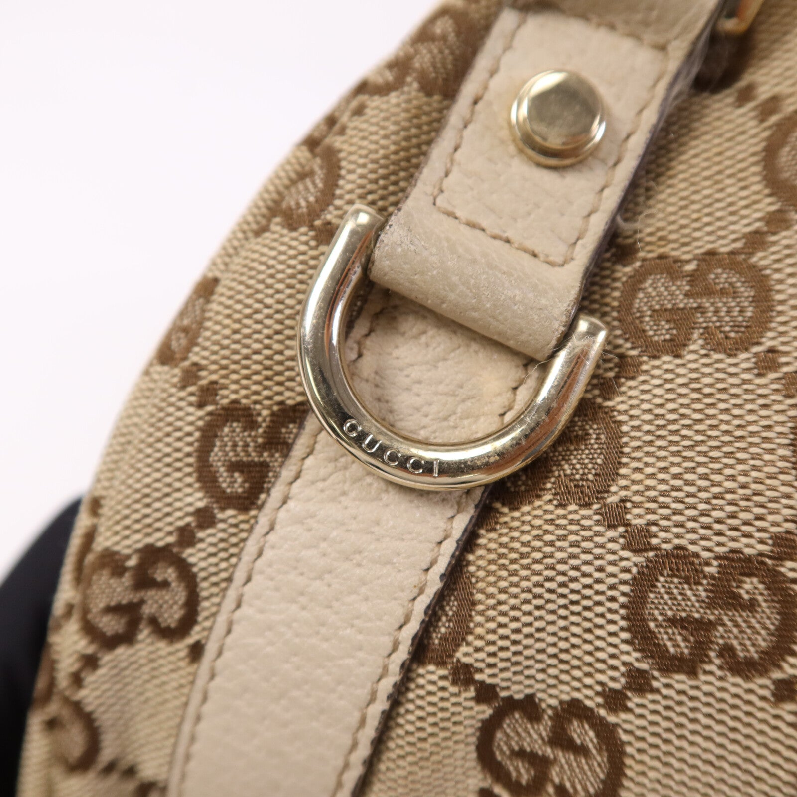 GUCCI 帆布Shoulder Bag金扣肩背袋