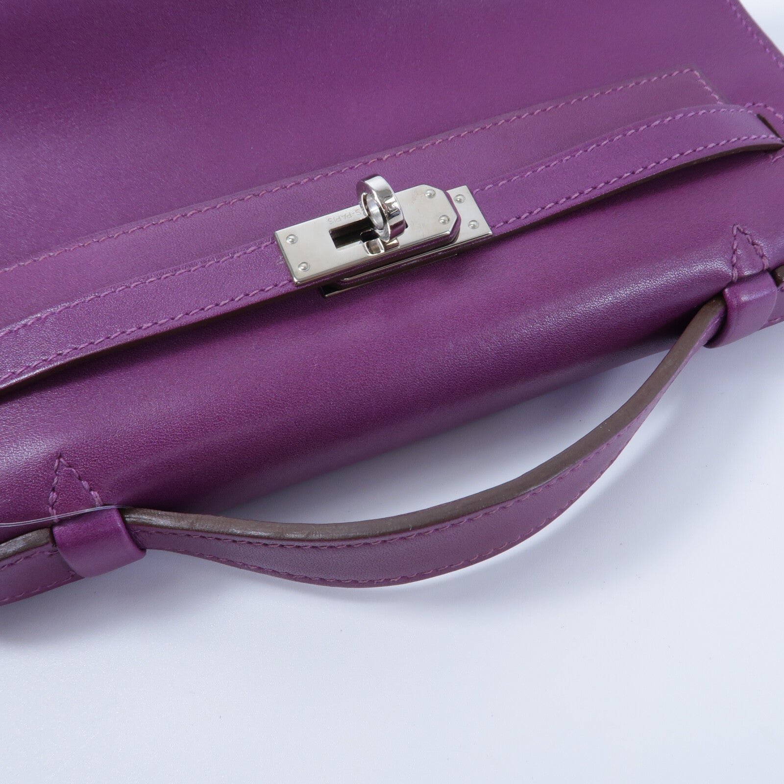 HERMES Swift皮革Kelly Pochette手挽袋Anemone