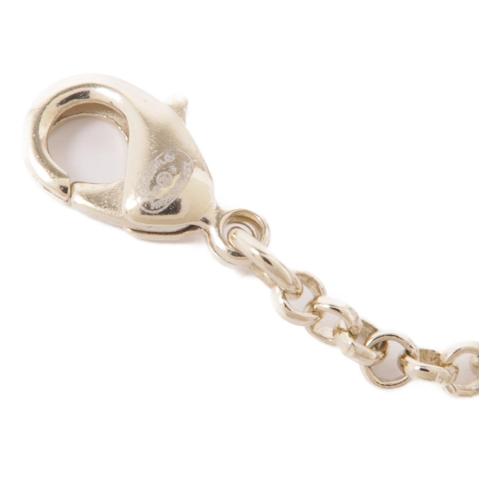 CHANEL CC Necklace Metal Gold Green White