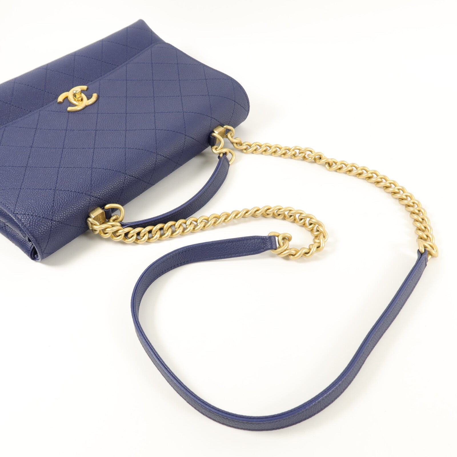 CHANEL 牛皮皮革Chain Shoulder手挽肩背兩用袋