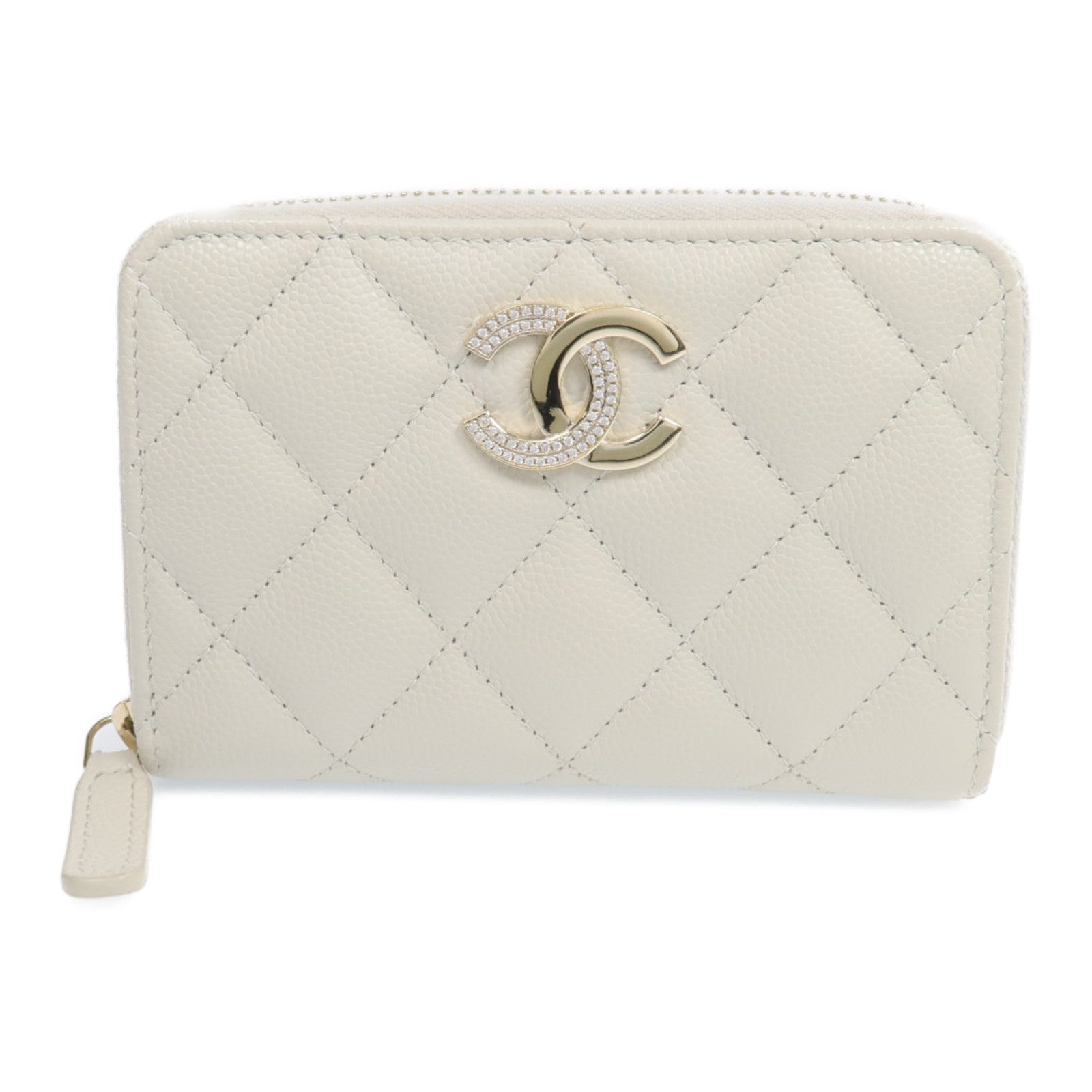 CHANEL 牛皮皮革Card Case銀扣卡片套