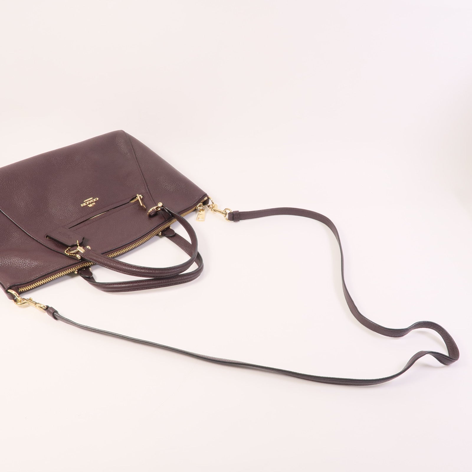 COACH 牛皮皮革Shoulder Bag金扣手挽肩背兩用袋