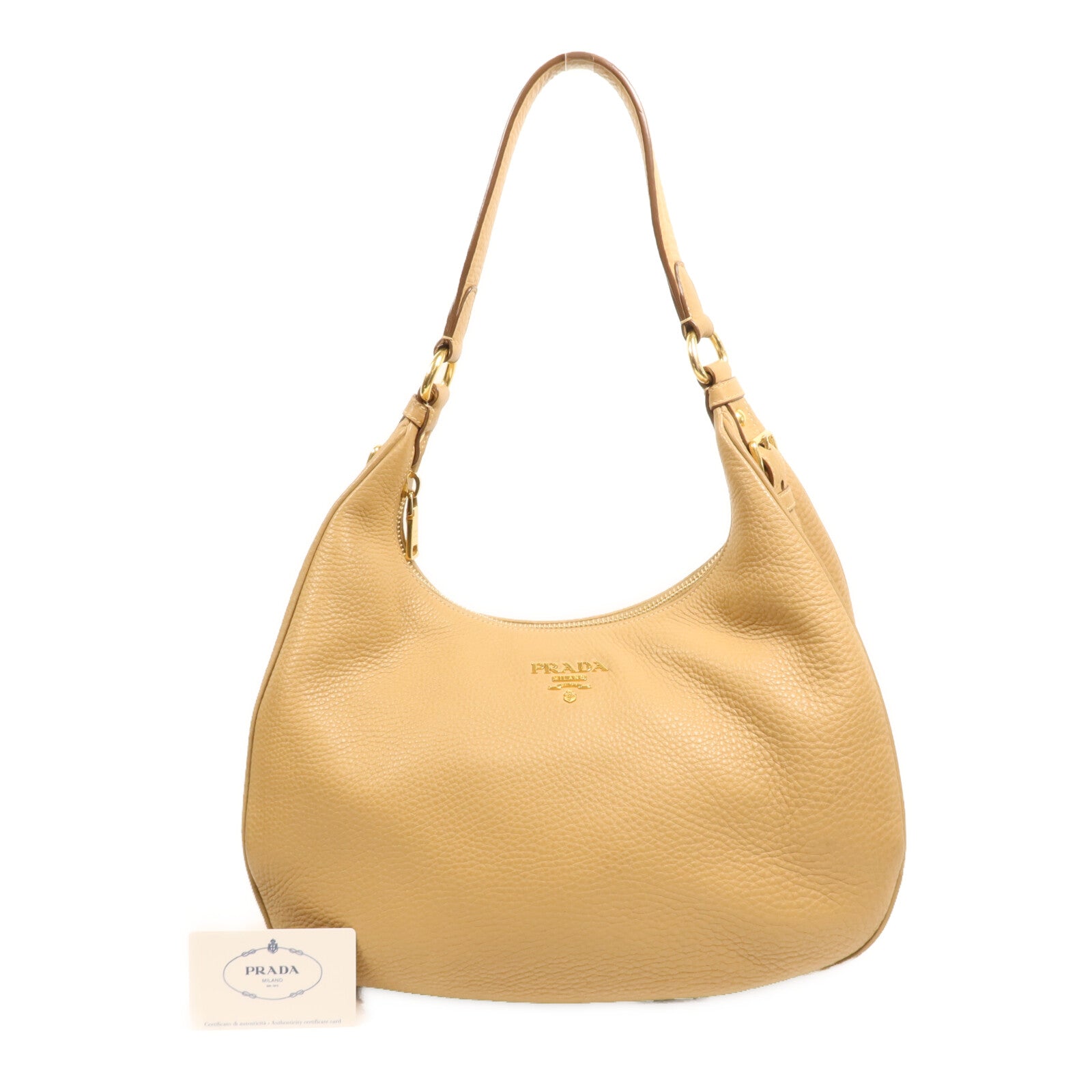 PRADA 牛皮皮革Bluette Vitello Daino金扣肩背袋