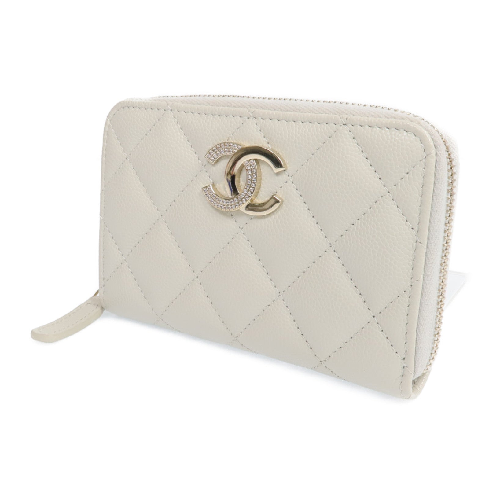 CHANEL 牛皮皮革Card Case銀扣卡片套