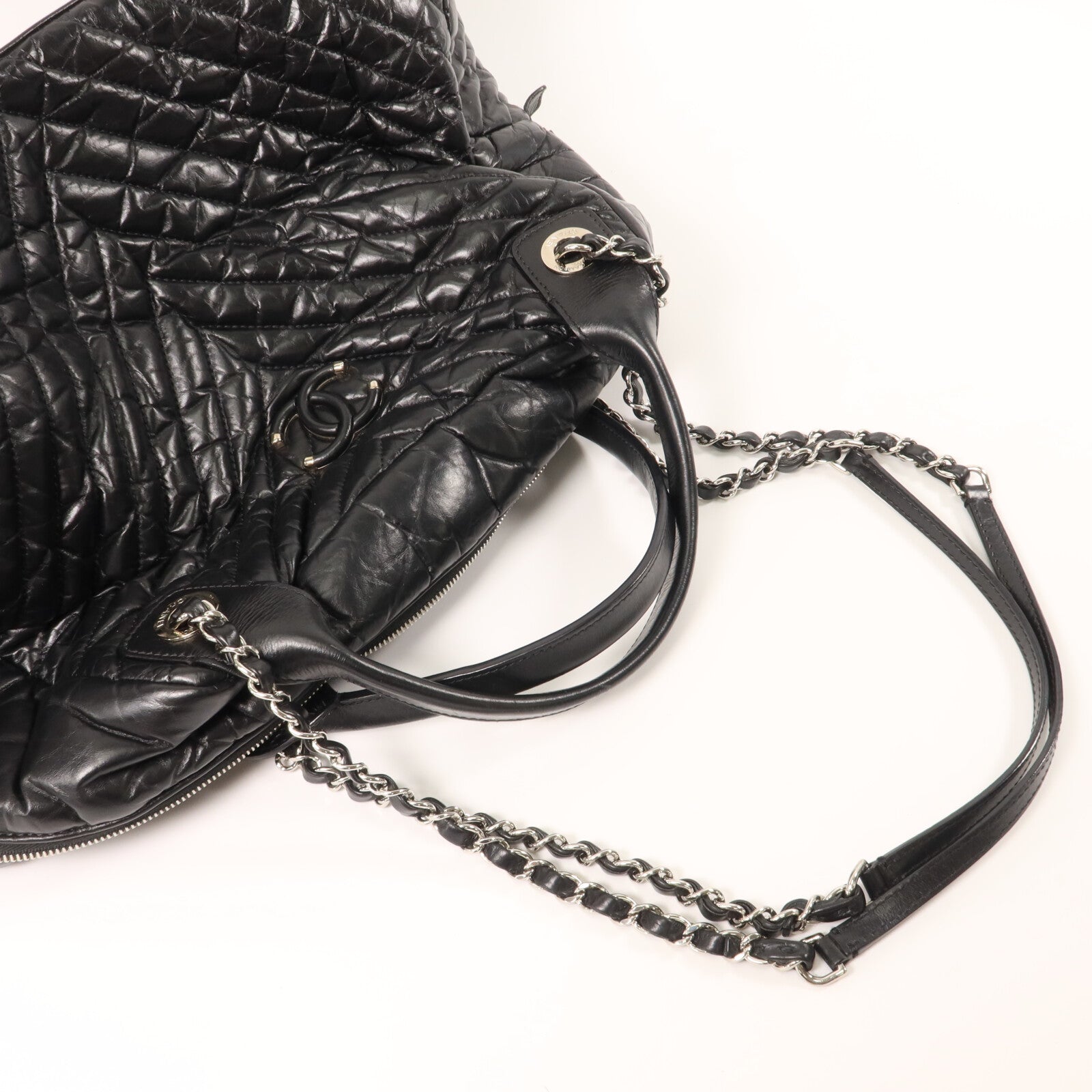 CHANEL 牛皮皮革Shoulder Bag鏈帶手挽肩背兩用袋