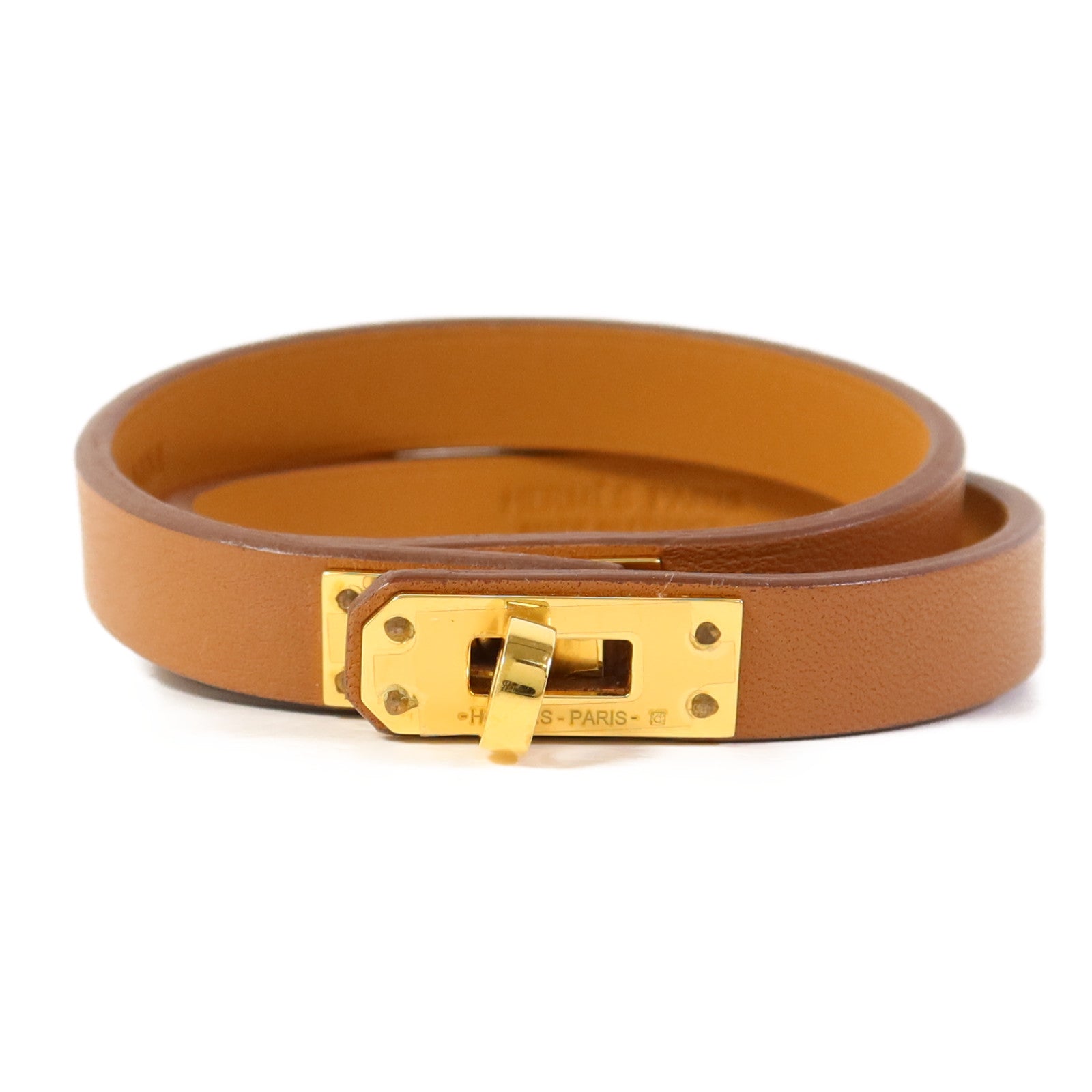 HERMES Swift皮革Mini Kelly Double Tour金扣手帶Gold