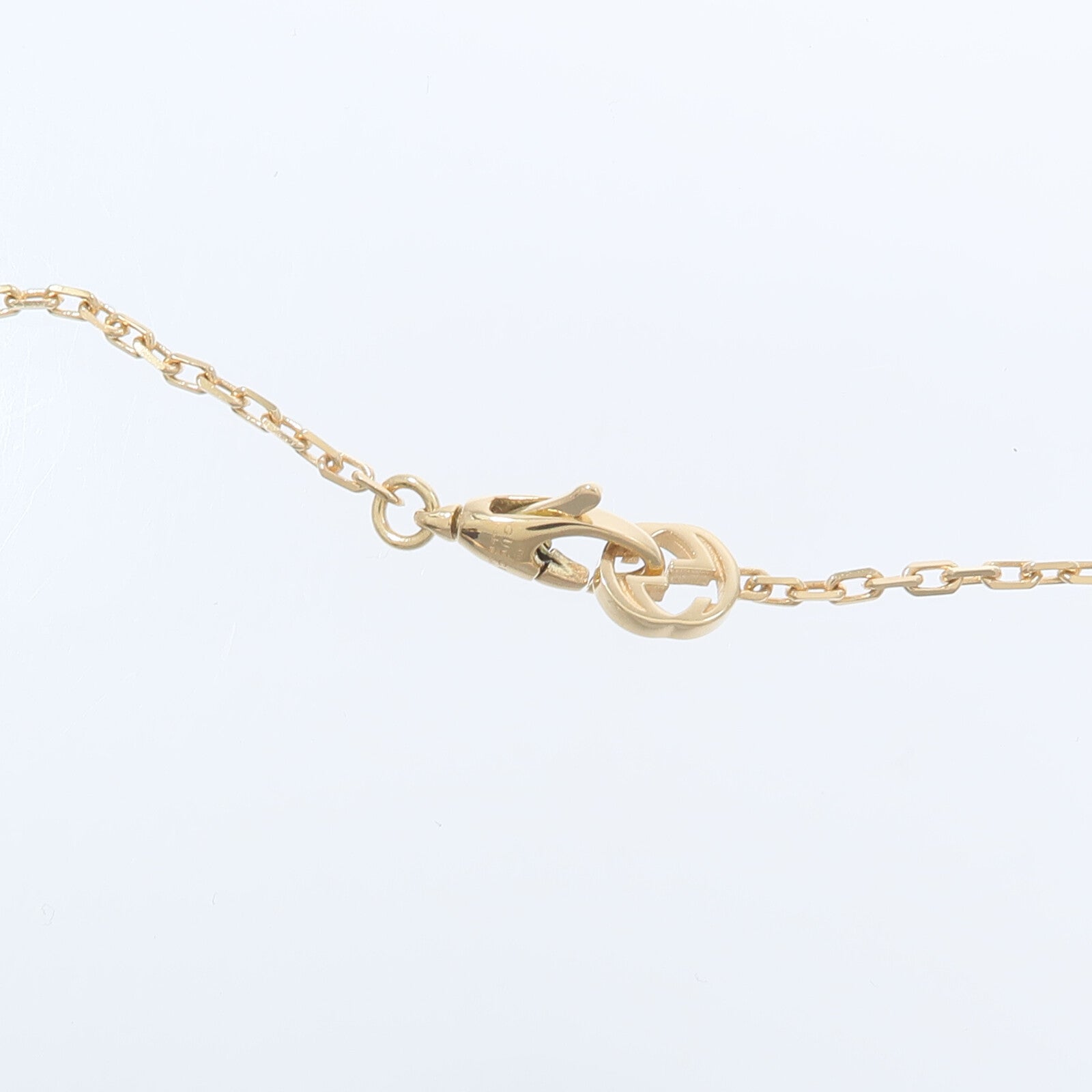 GUCCI 18K黃金Interlocking G Necklace紅玉髓/鑽石項鍊