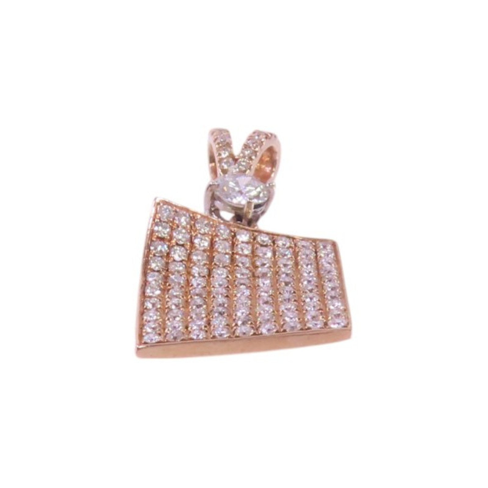 JEWELRY 18K玫瑰金/白金Diamond Pendant Top Set鑽石一對吊吊墜頭扣