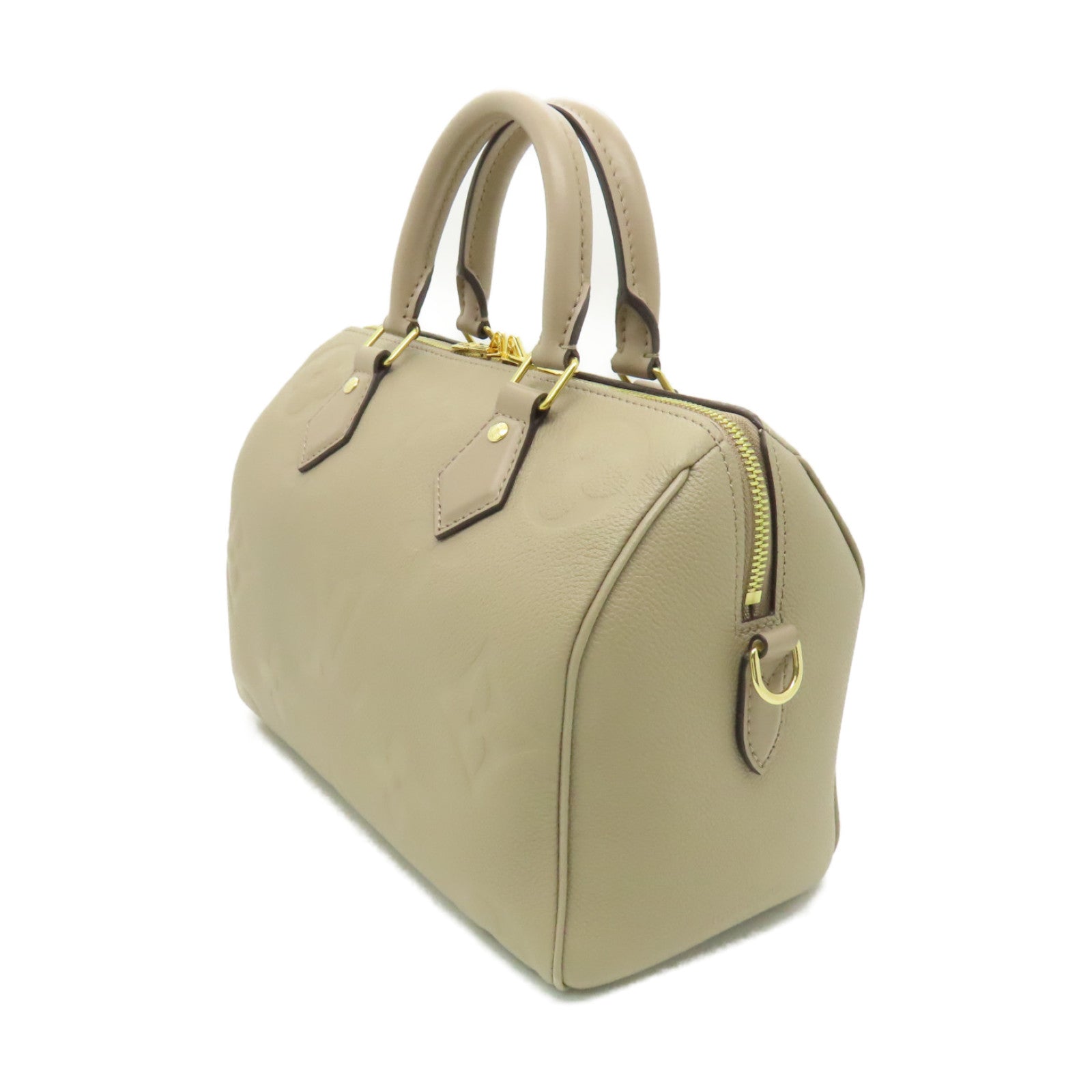 LOUIS VUITTON 【激減優惠】Monogram Empreinte Speedy Bandouliere 25金扣手挽肩背兩用袋米色