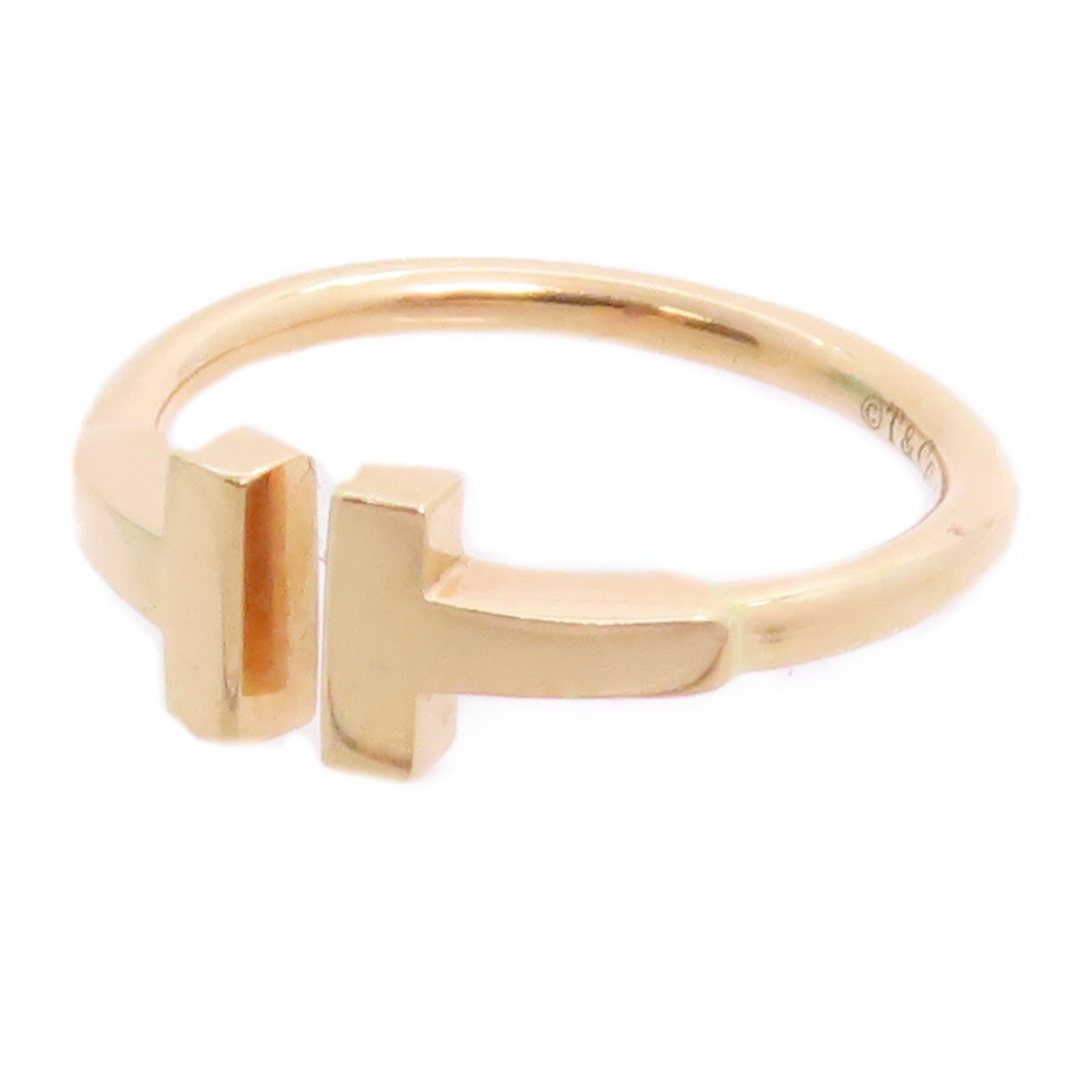 TIFFANY＆CO 18K玫瑰金T Wire Ring戒指US#4.75
