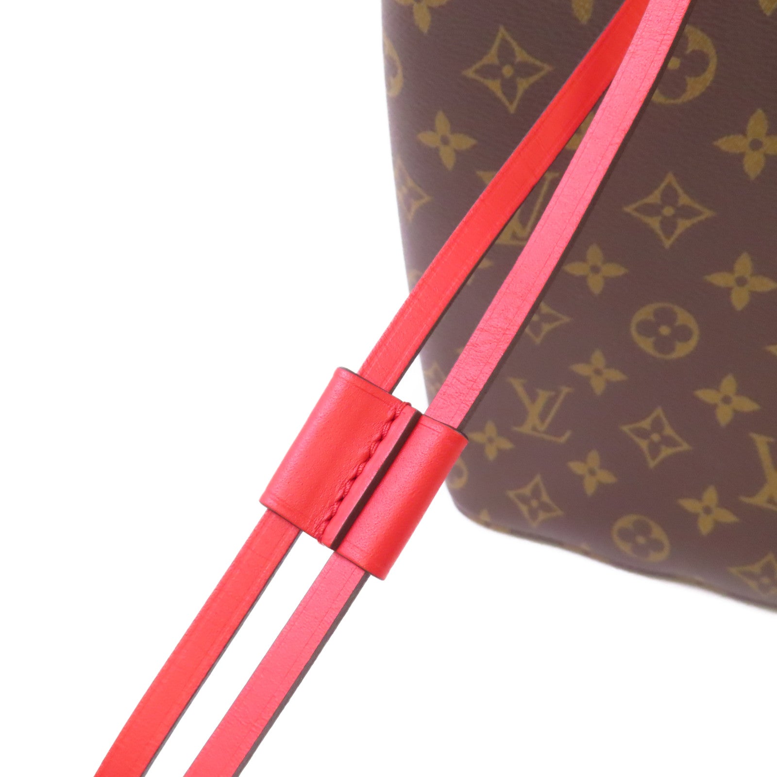 LOUIS VUITTON Monogram NeoNoe MM Shoulder Bag金扣肩背袋啡色/紅色