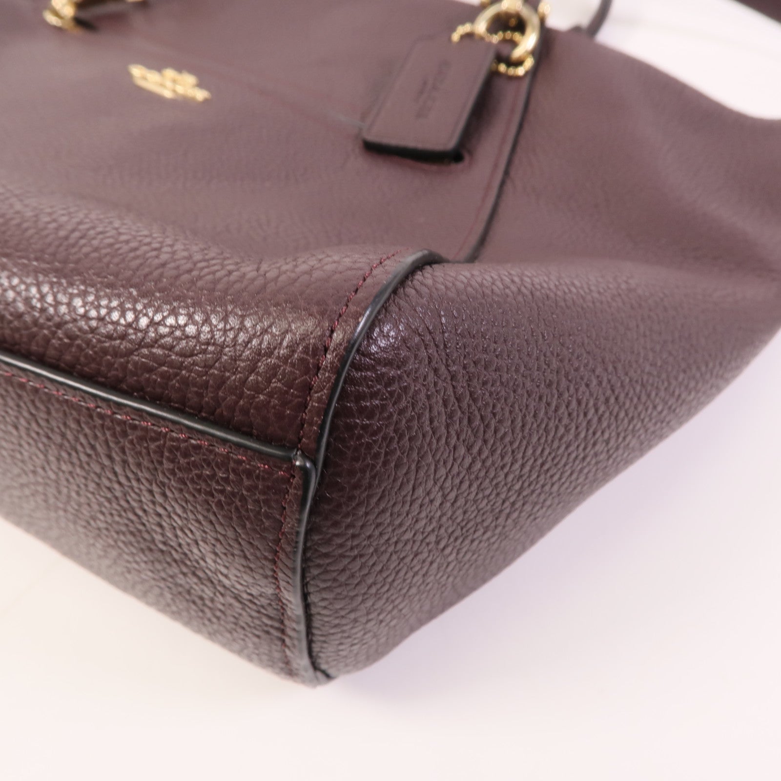 COACH 牛皮皮革Shoulder Bag金扣手挽肩背兩用袋