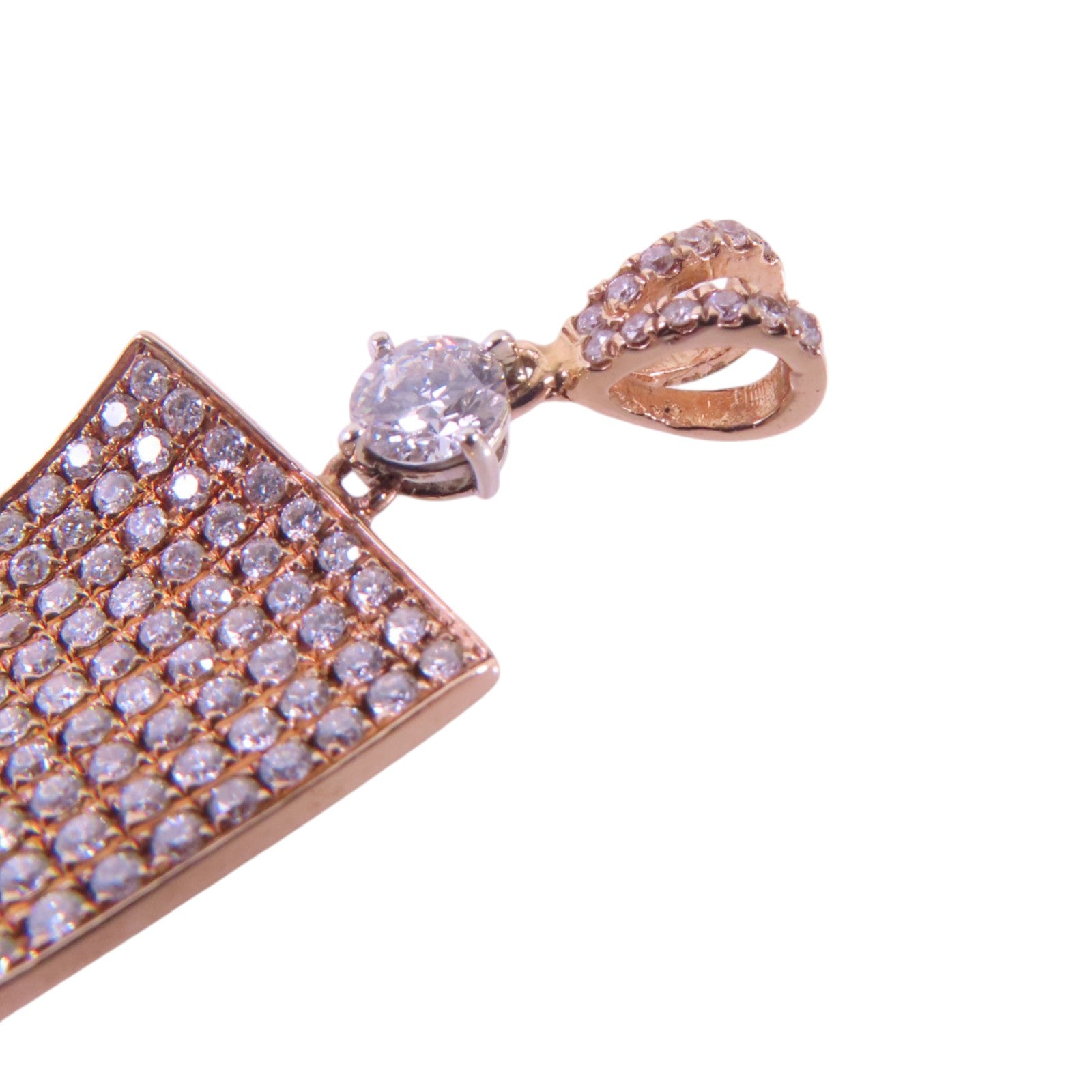 JEWELRY 18K玫瑰金/白金Diamond Pendant Top Set鑽石一對吊吊墜頭扣