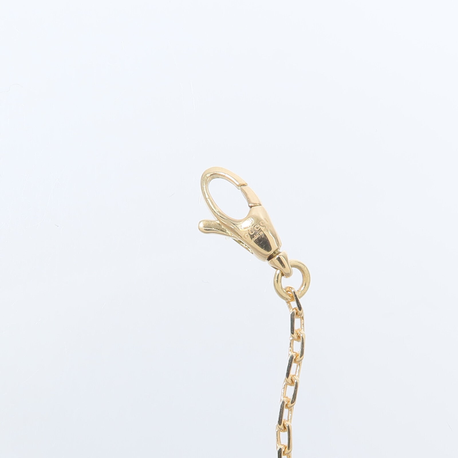 GUCCI 18K黃金Interlocking G Necklace紅玉髓/鑽石項鍊