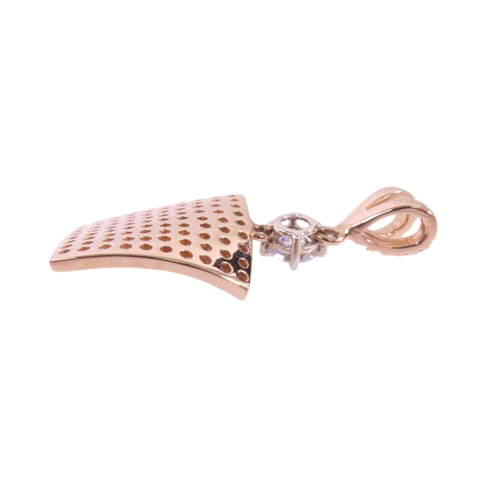 JEWELRY 18K玫瑰金/白金Diamond Pendant Top Set鑽石一對吊吊墜頭扣