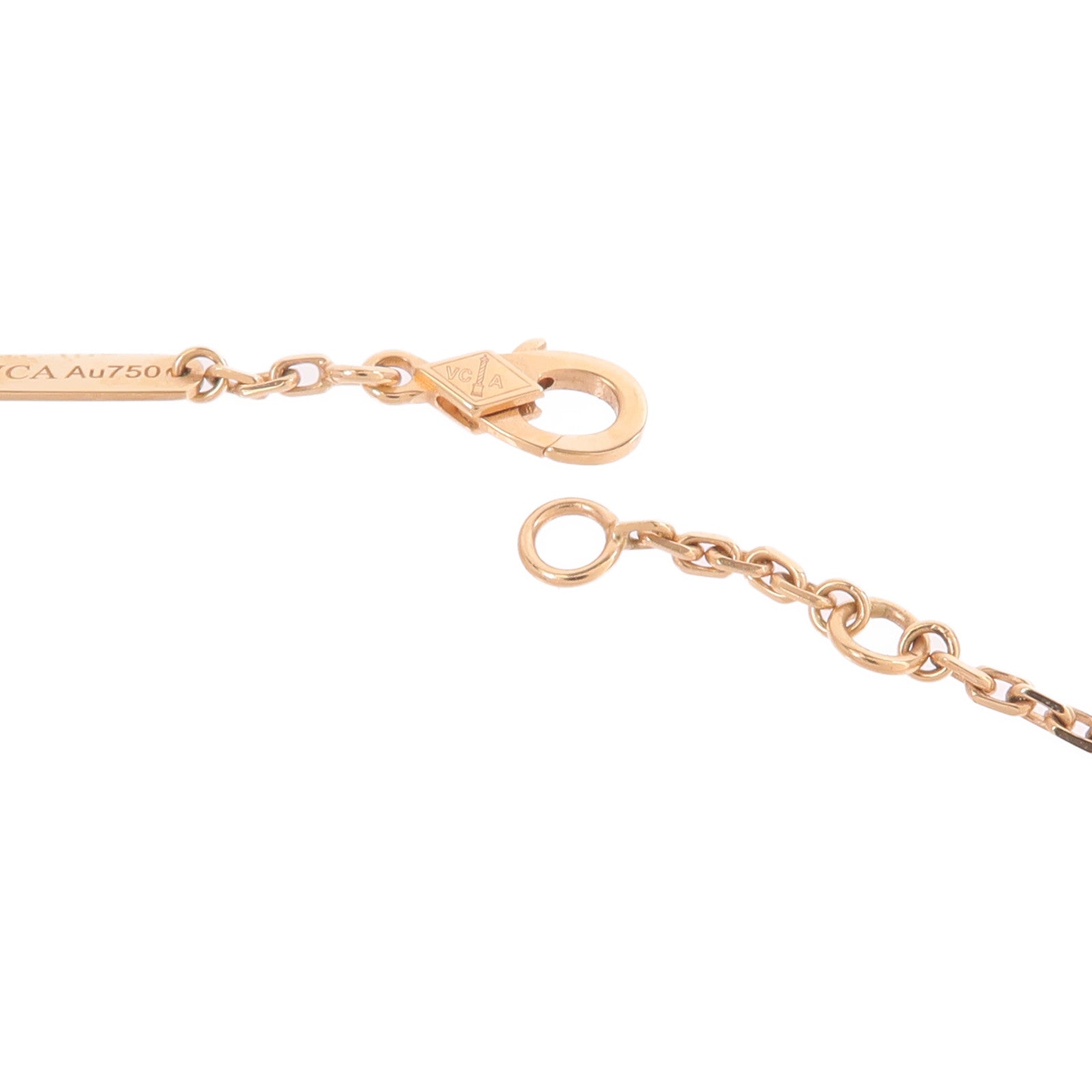 Van Cleef & Arpels 18K玫瑰金Lucky Spring Bracelet紅玉髓/縞瑪瑙手鏈