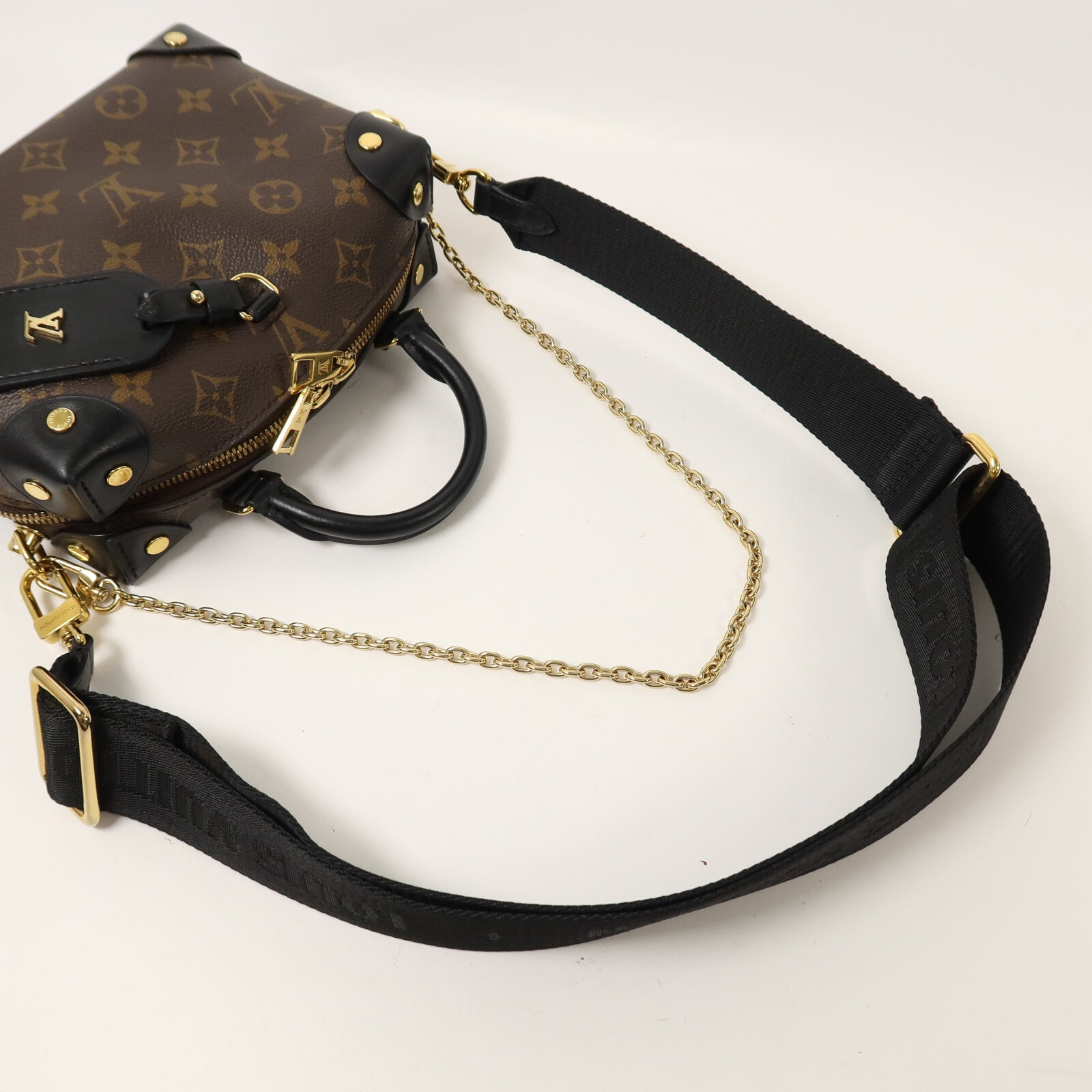 LOUIS VUITTON Monogram Petite Malle Souple手挽肩背兩用袋