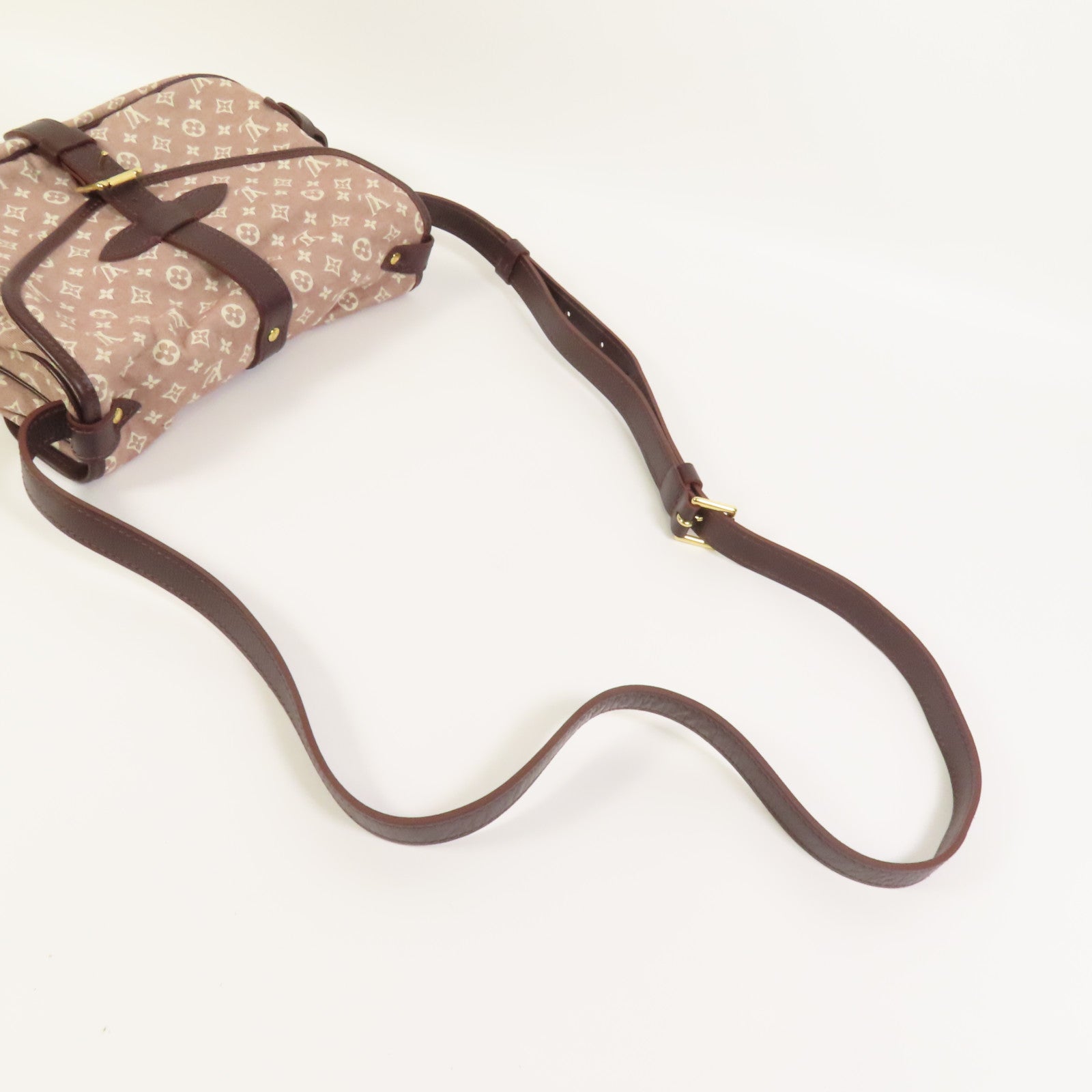 LOUIS VUITTON Monogram Mini Lin Saumur金扣肩背袋