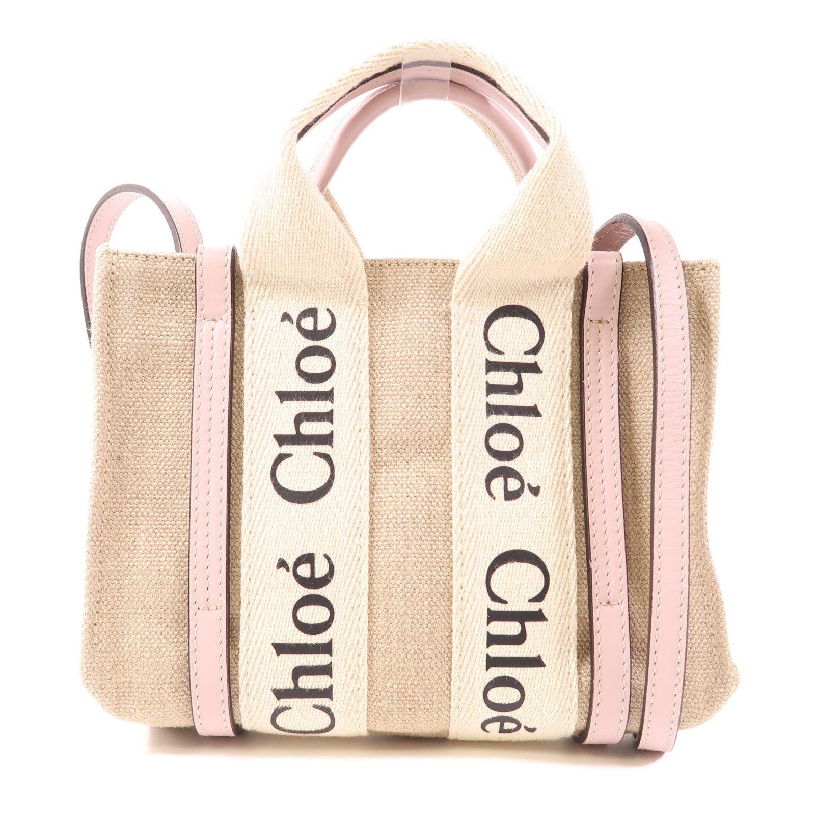 Chloe 帆布Mini Woody Tote手挽肩背兩用袋