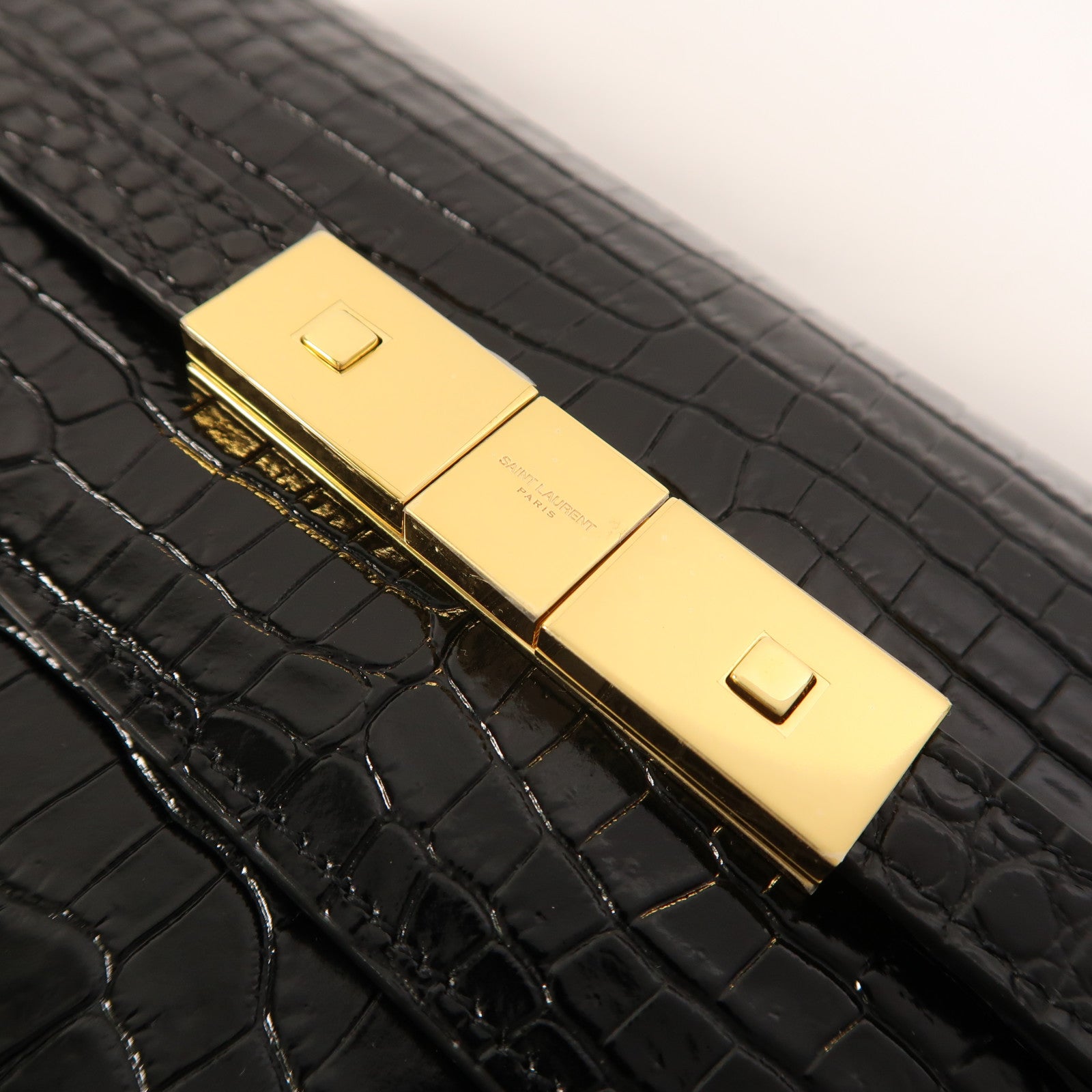 SAINT LAURENT 【激減優惠】牛皮皮革Manhattan Bag金扣肩背袋