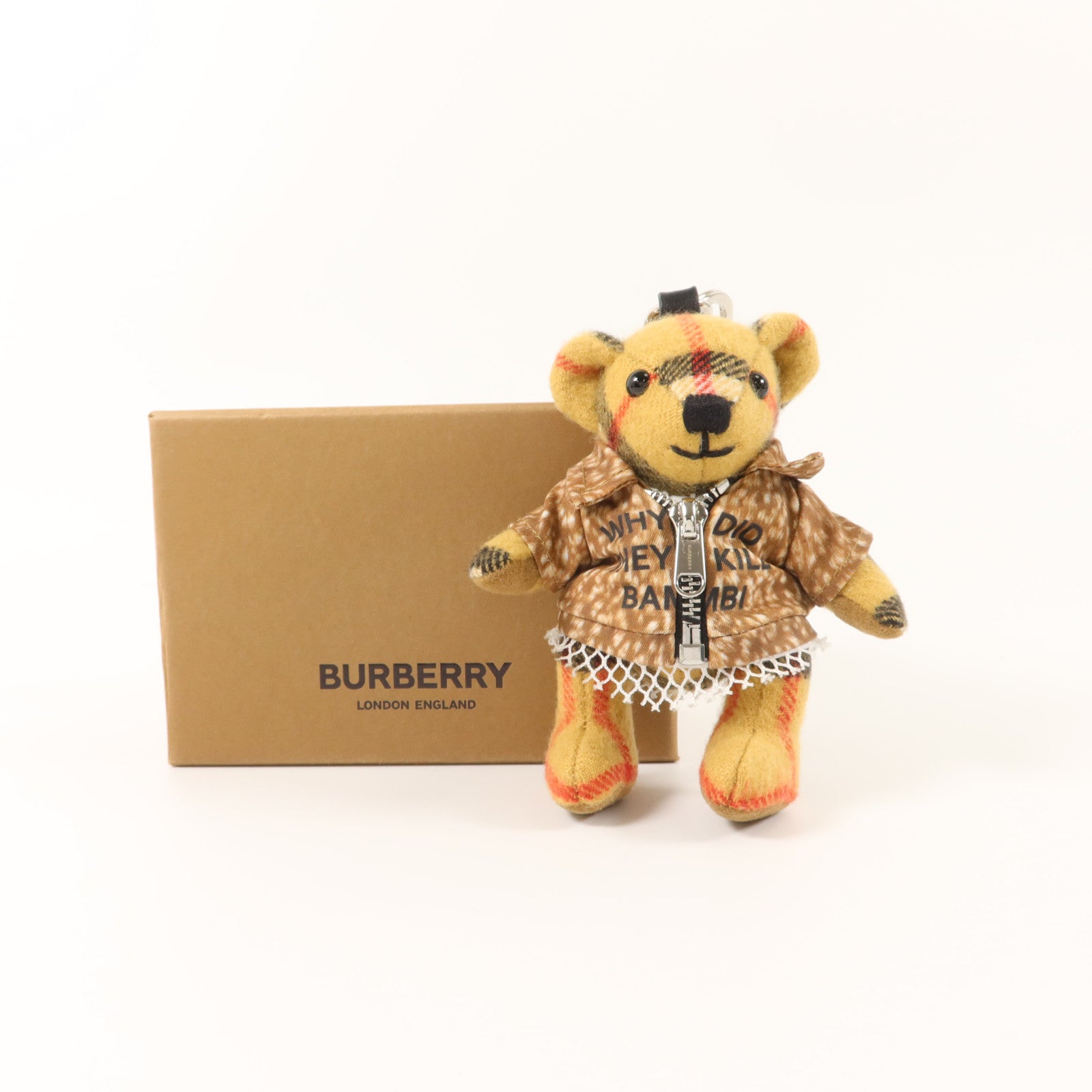 BURBERRY 羊絨/聚酯纖維Thomas Bear Key Chain鎖匙扣