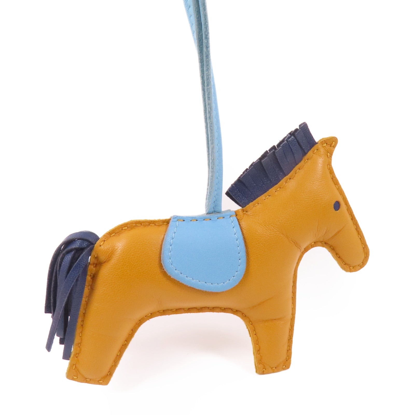 HERMES Milo皮革Rodeo MM Charm掛飾Jaune D'or