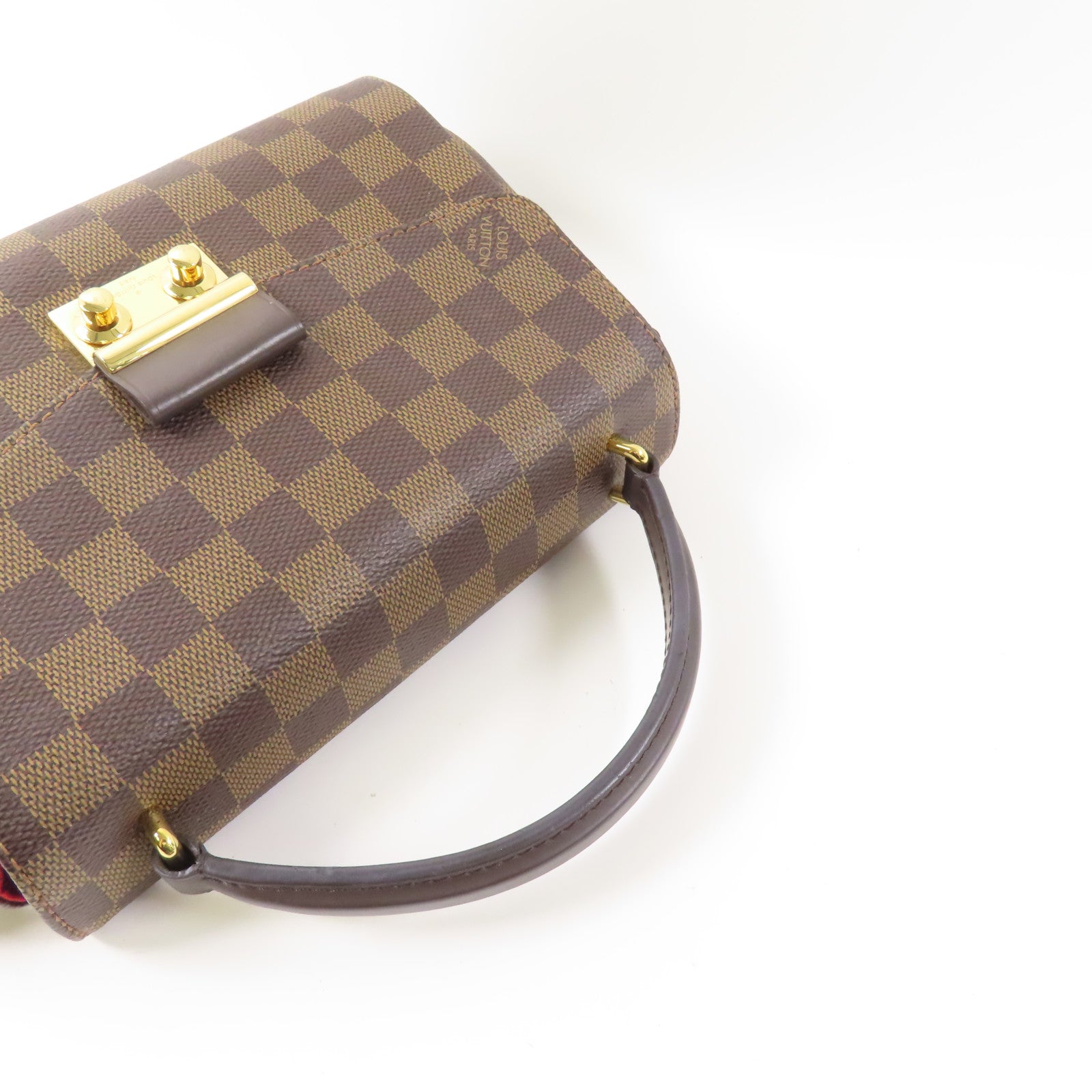 LOUIS VUITTON Damier Croisette金扣手挽肩背兩用袋