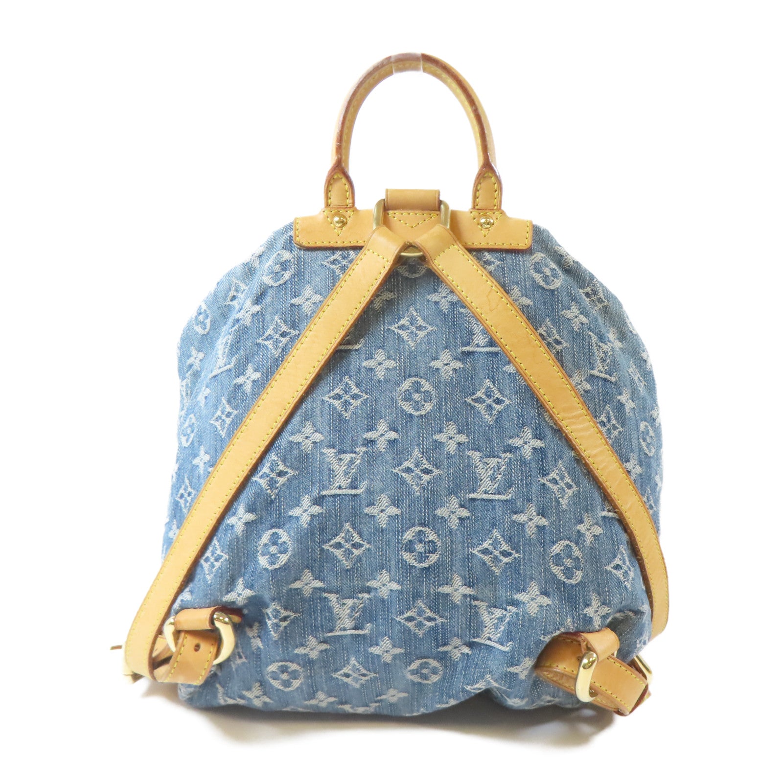 LOUIS VUITTON Monogram Denim Sac a Dos GM金扣背包藍色