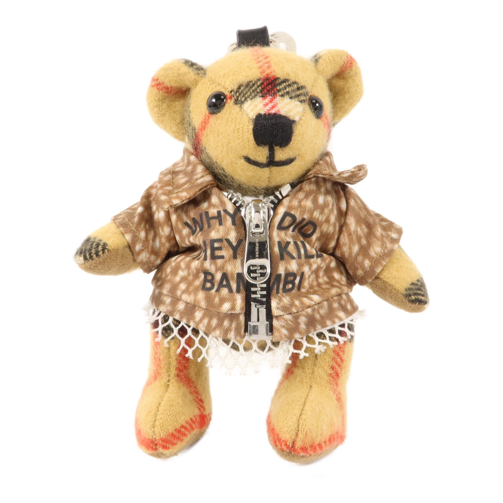 BURBERRY 羊絨/聚酯纖維Thomas Bear Key Chain鎖匙扣