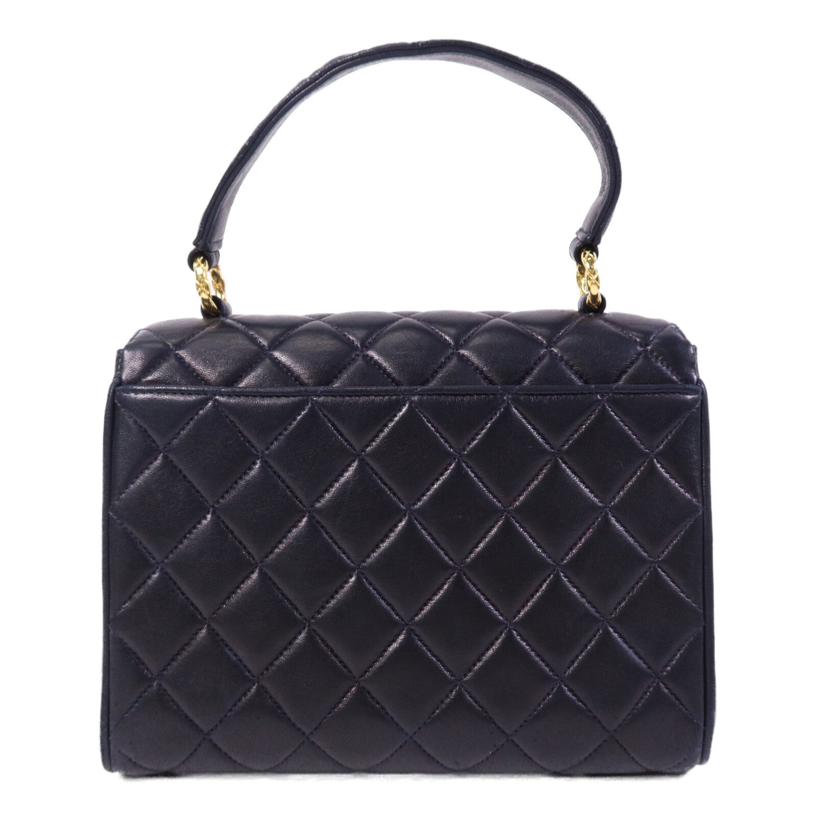 CHANEL 羊皮皮革Vintage Flap Bag金扣手挽袋